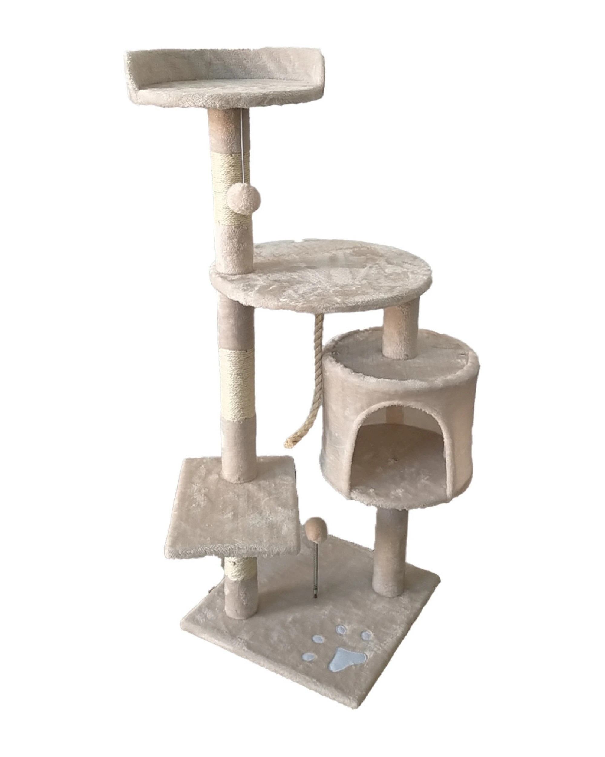 1 Furtastic 110cm Cat Tree Scratching Post - Beige, 1 of 7