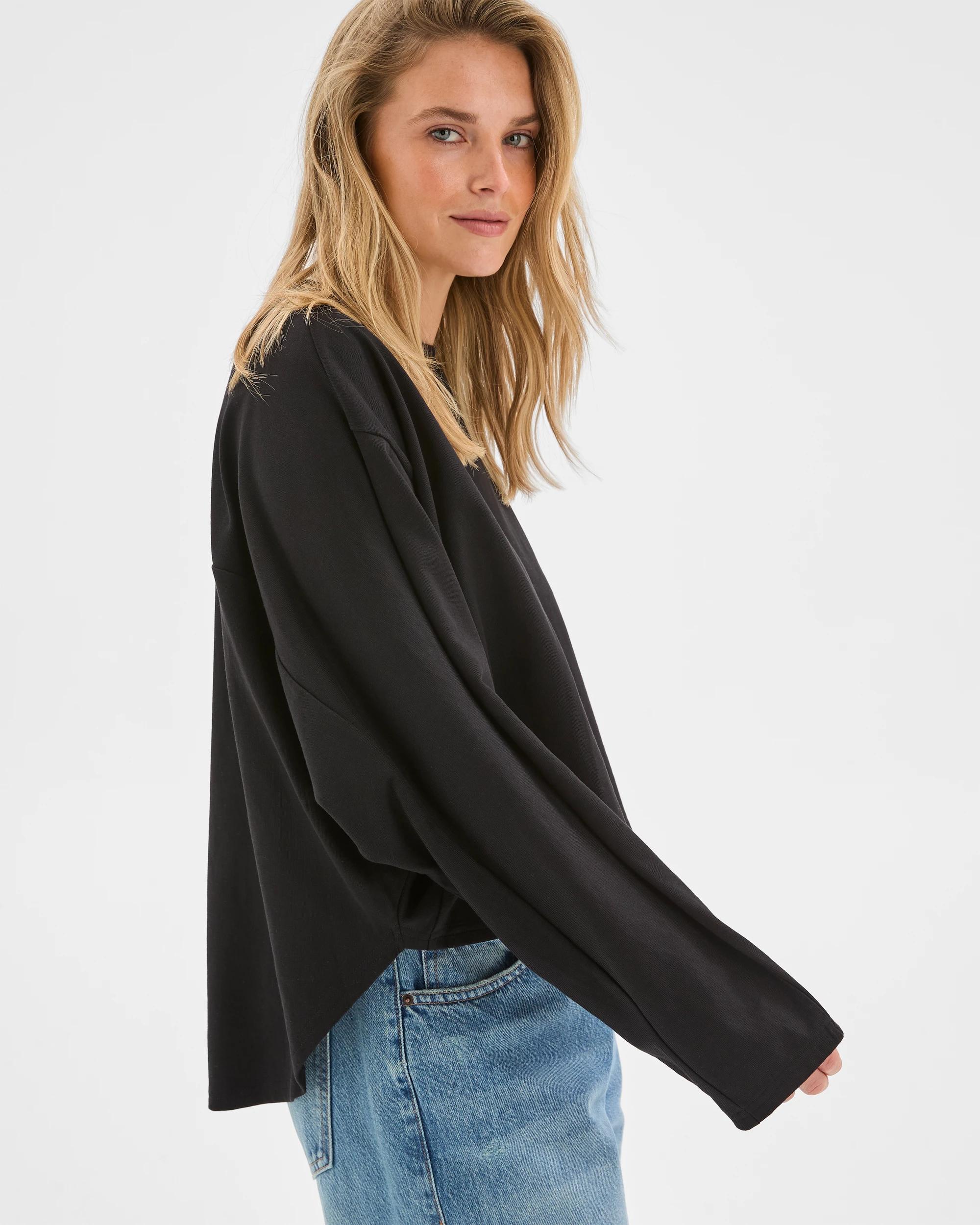 5 Lily Loves Australian Cotton Dolman Sleeve T-Shirt BLACK, 5 of 7