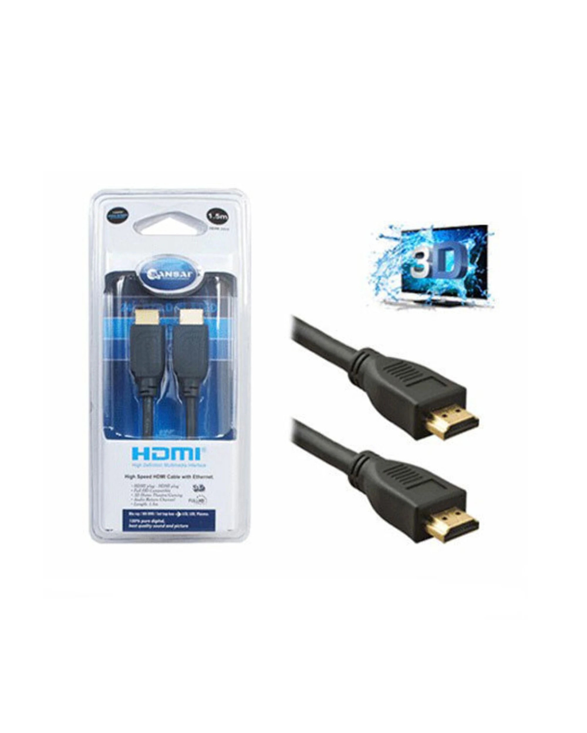 2 Sansai 5m High Speed HDMI Cable With Ethernet 3D Full HD 1080P TV DVD Blu Ray - Grey, 2 of 2