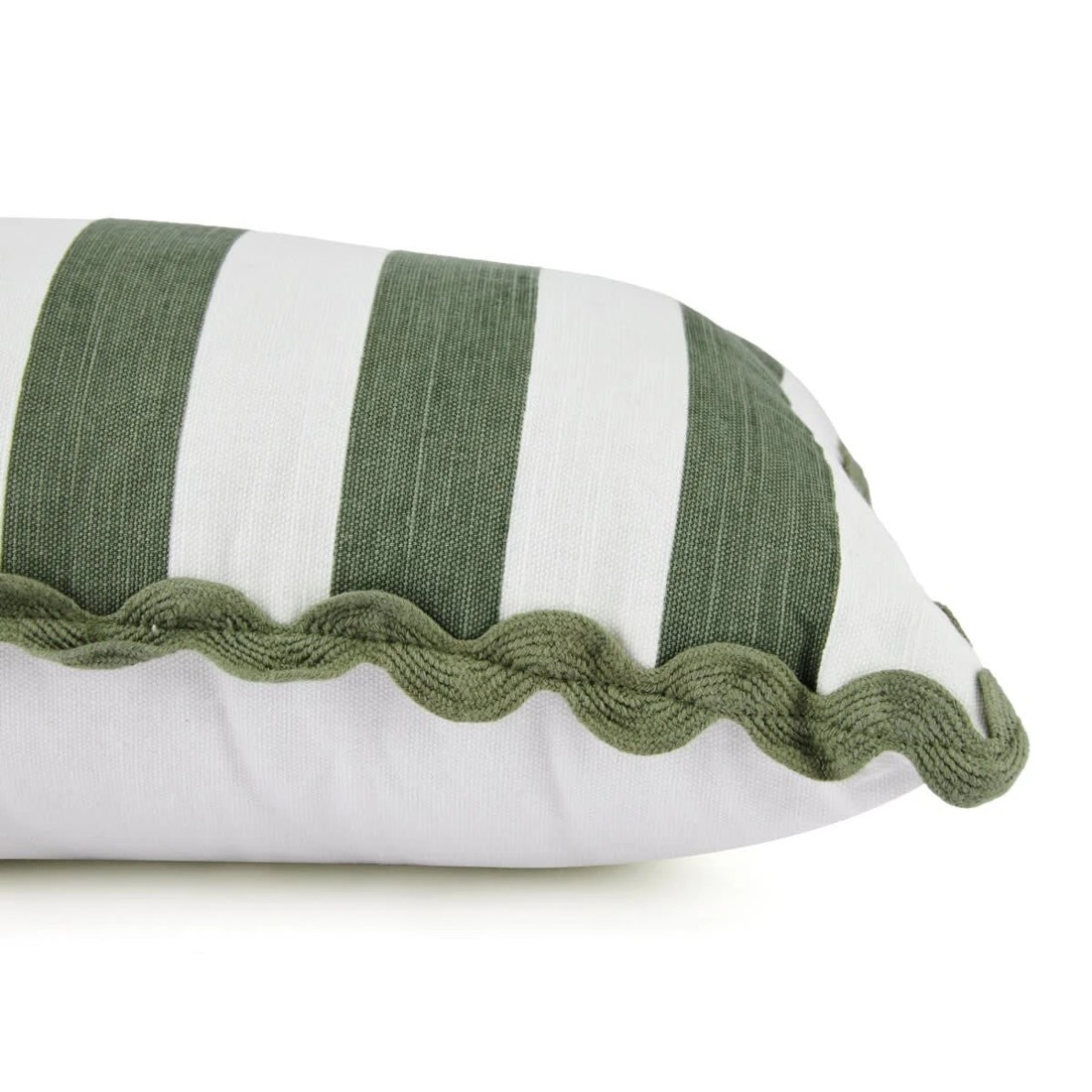 2 Stripe Ric Rac Cushion - Sage, 2 of 4