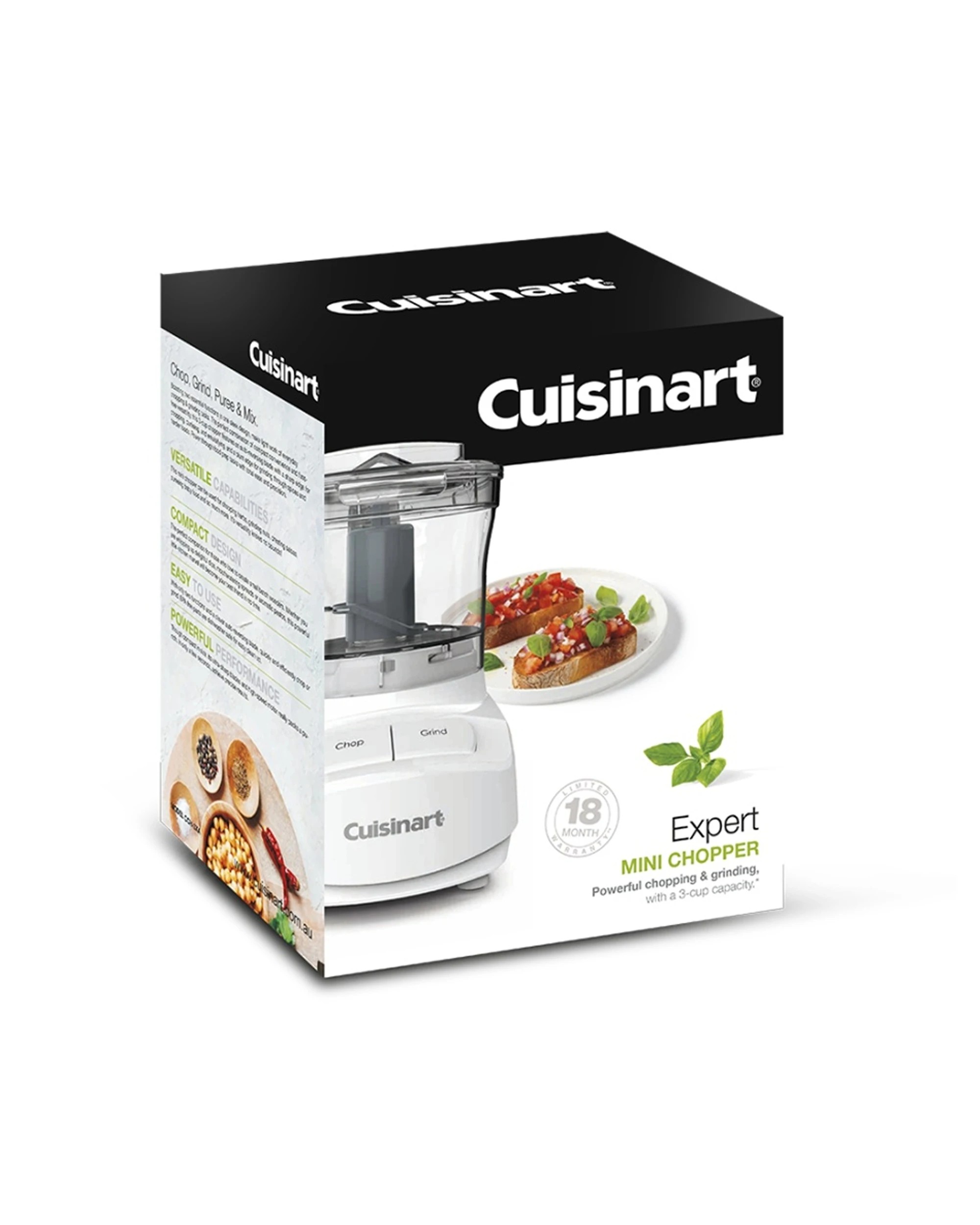 5 Cuisinart Expert Electric Mini Kitchen Chopper Grind 3 Cup Capacity 240V - White, 5 of 5
