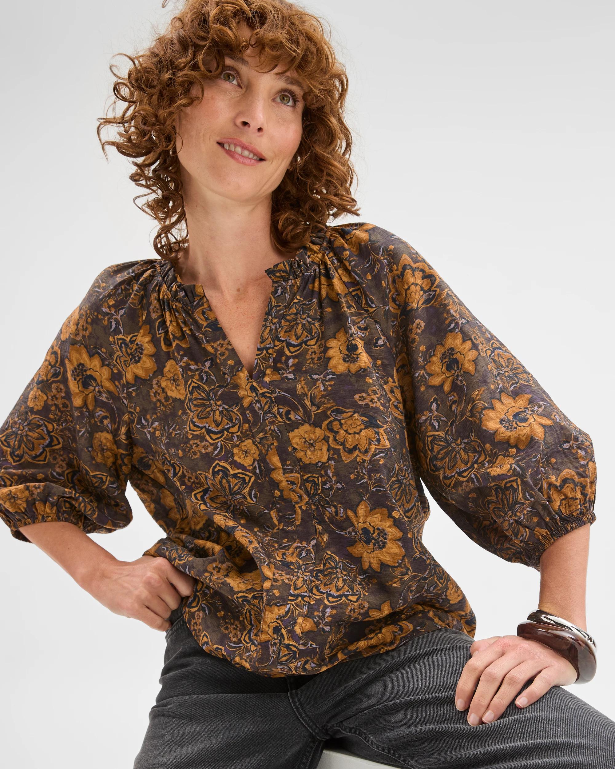 2 Target Woman Soft Gather Neck Blouse PAISLEY, 2 of 7