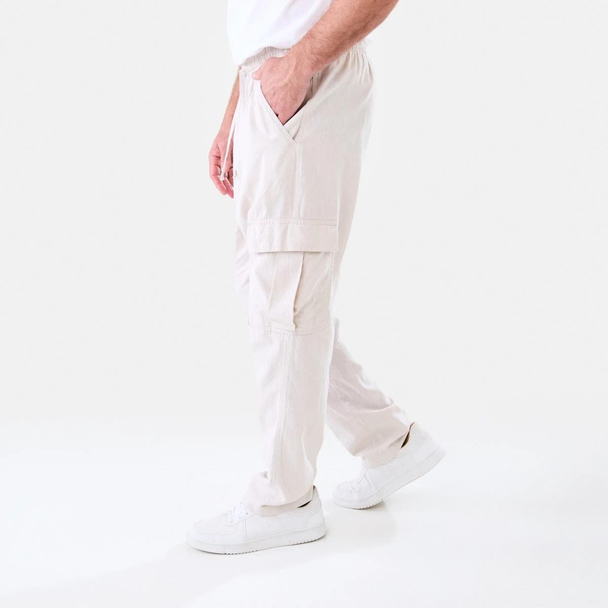 2 Linen Cargo Pants Bge Ntural, 2 of 6