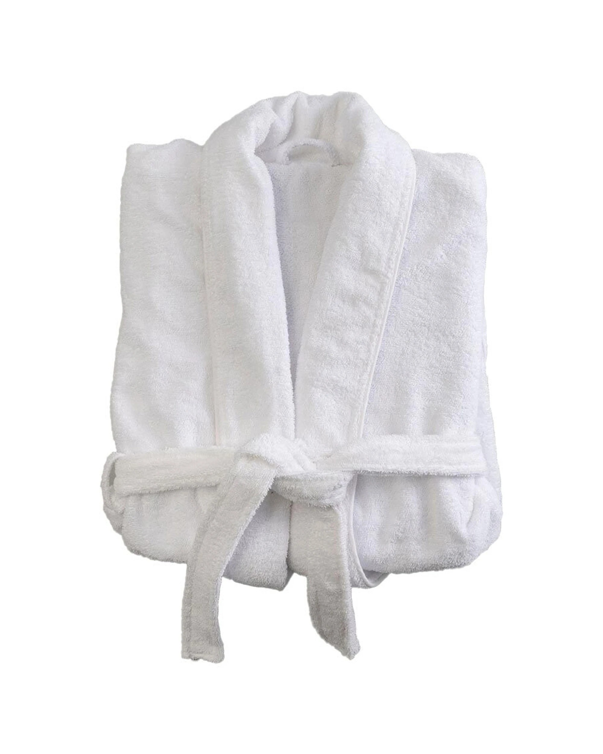 1 Canningvale Lusso Unisex Cotton Terry Durable Bathrobe Large - White, 1 of 4
