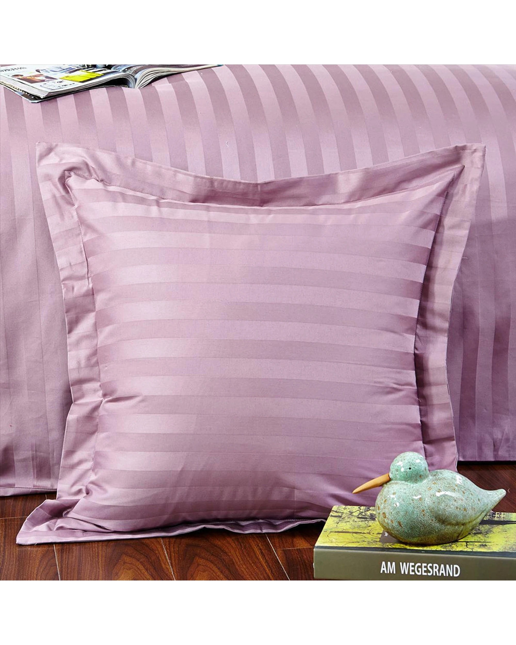 2 Cotton More 2pc European Pillow Cushion Covers 100% Cotton 500TC - Purple, 2 of 3