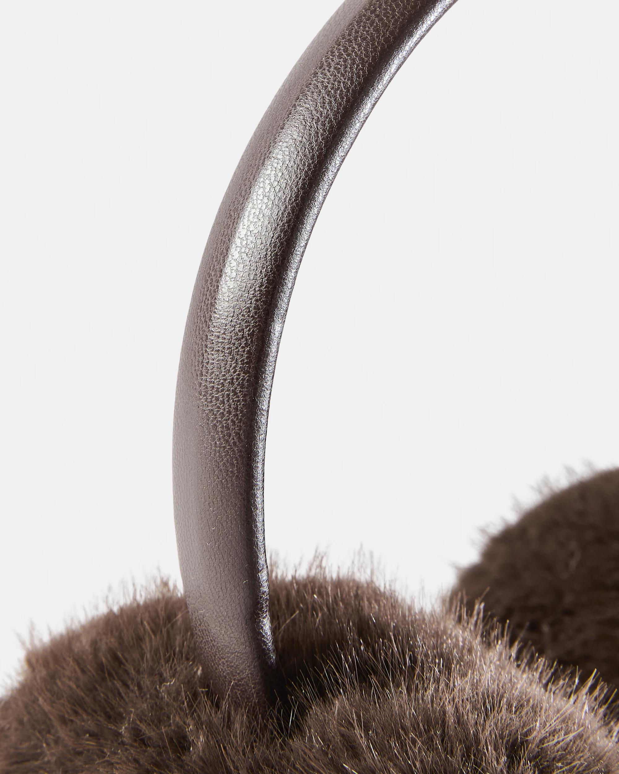 3 Faux Fur Ear Muffs Chocolate, 3 of 3