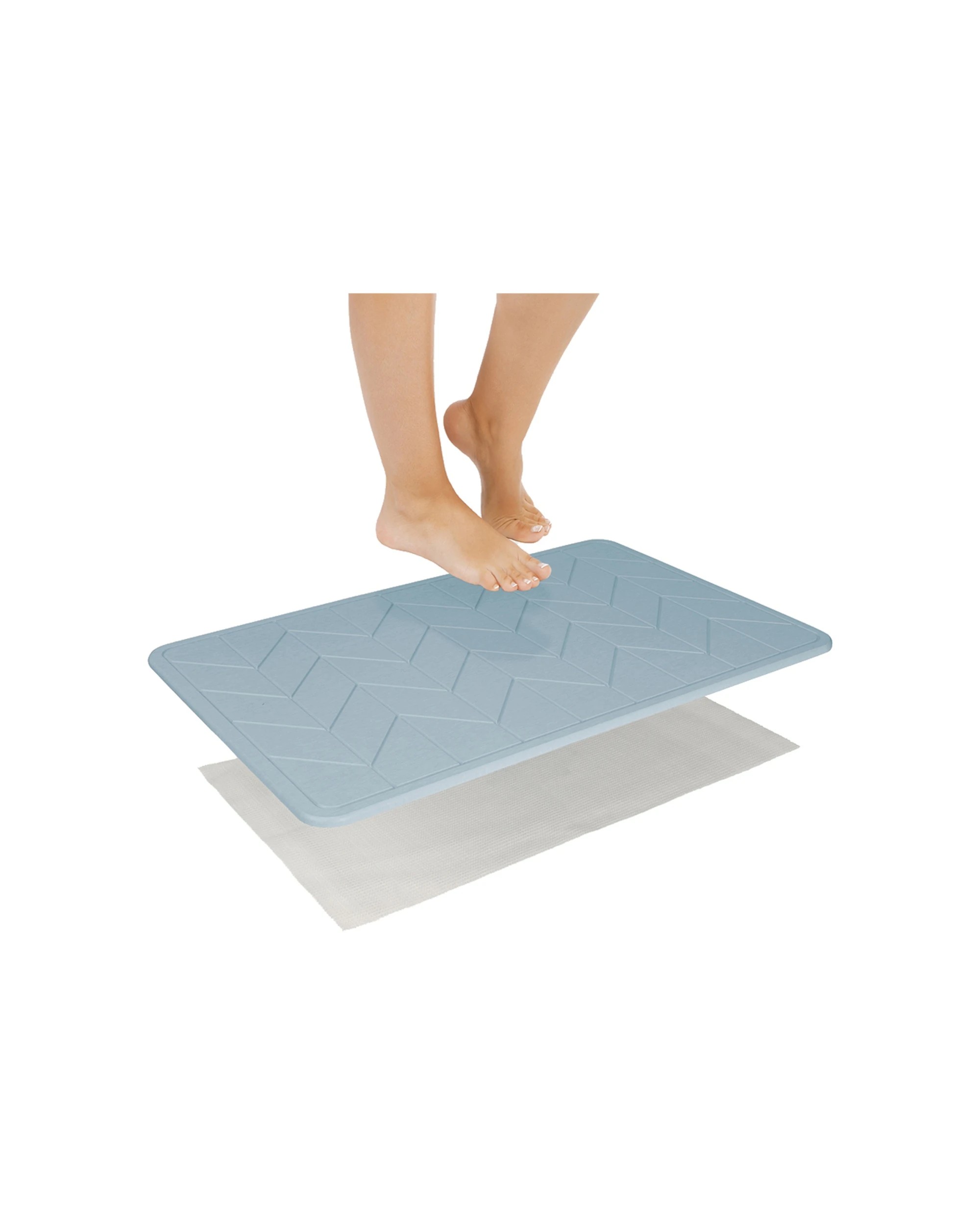 1 Algodon 60x39cm Bath Stone Mat Mist Moisture Absorbing Bathroom Mat - 1 Pack
 - Blue, 1 of 5