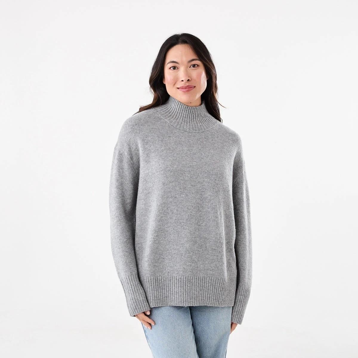 1 Funnel Split Hem Jumper Gry Chmrle, 1 of 7