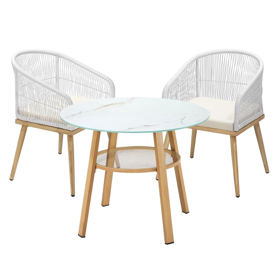 1 Livsip Outdoor Dining Set Table Lounge Chairs Patio Furniture Setting 3 Piece
 - Multi, 1 of 7