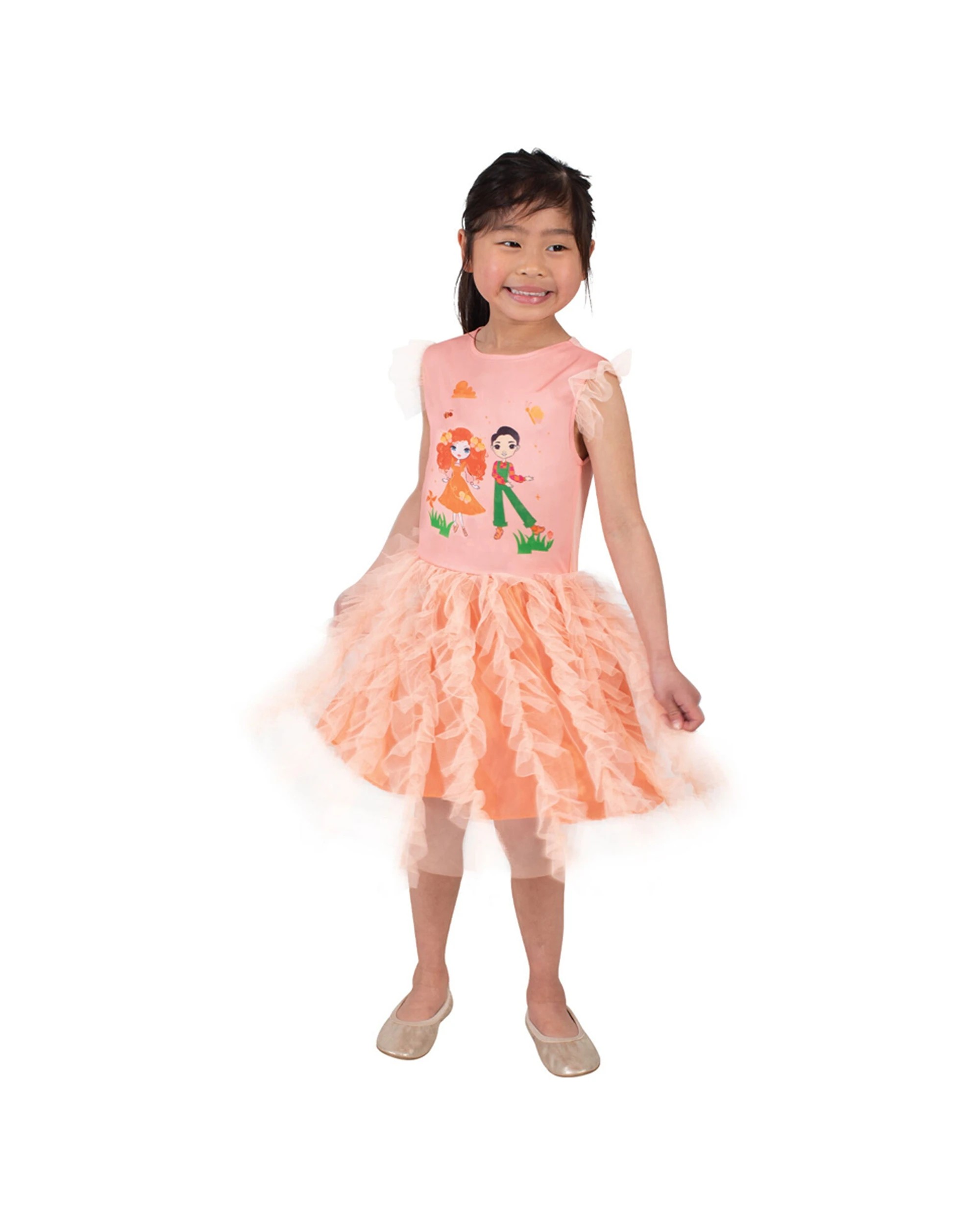 2 Emma Memma Elvin Melvin Deluxe Costume Kids Peach - Orange, 2 of 3