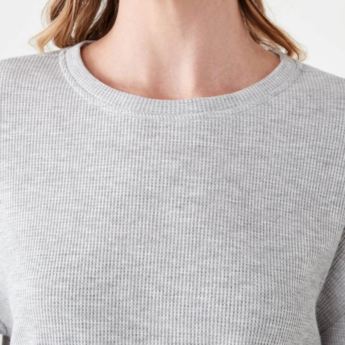 5 Waffle Boxy T-shirt SILVER MARLE, 5 of 6