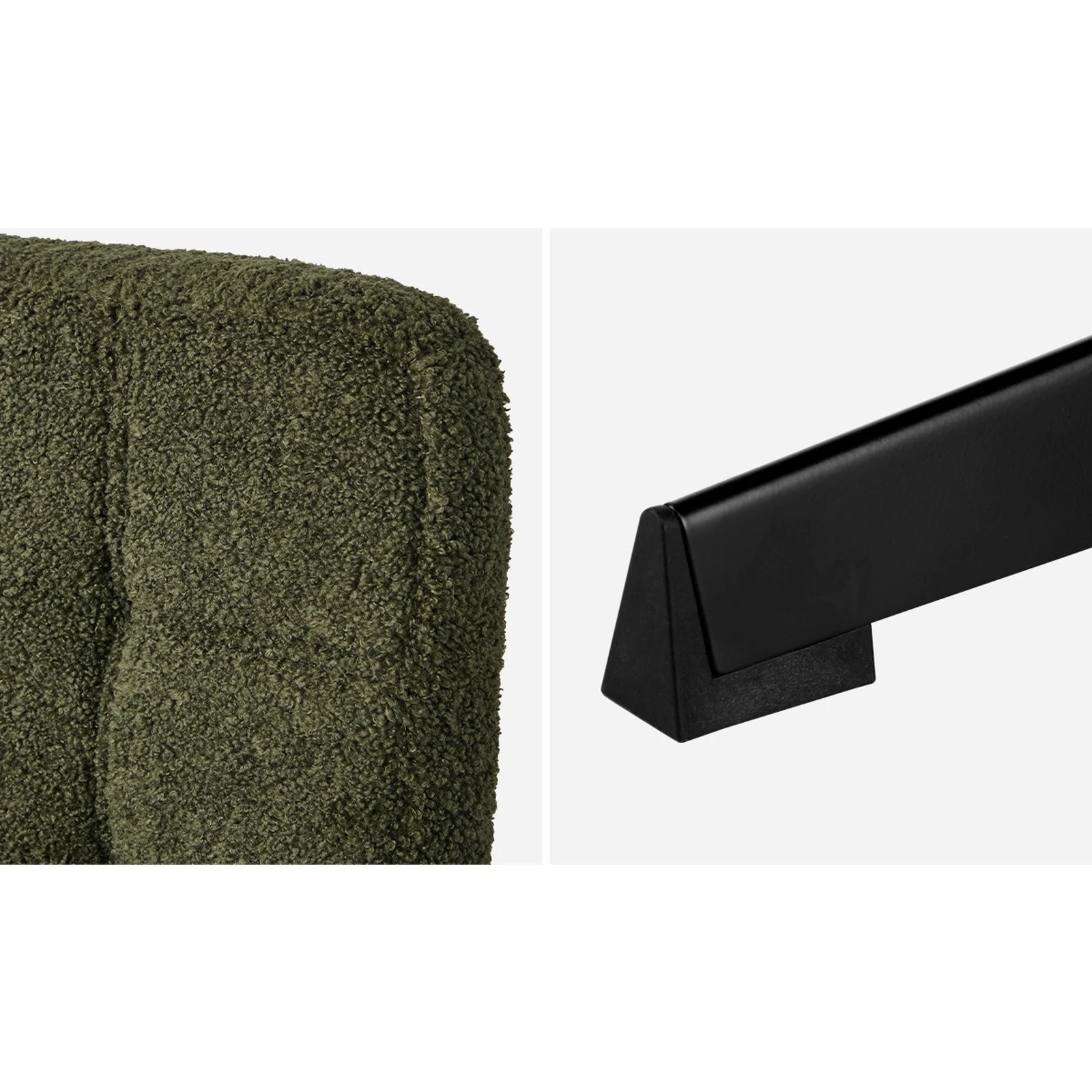 5 Oikiture Mid Back Armless Office Desk Chair Wide Seat Boucle No Wheels - Green, 5 of 7