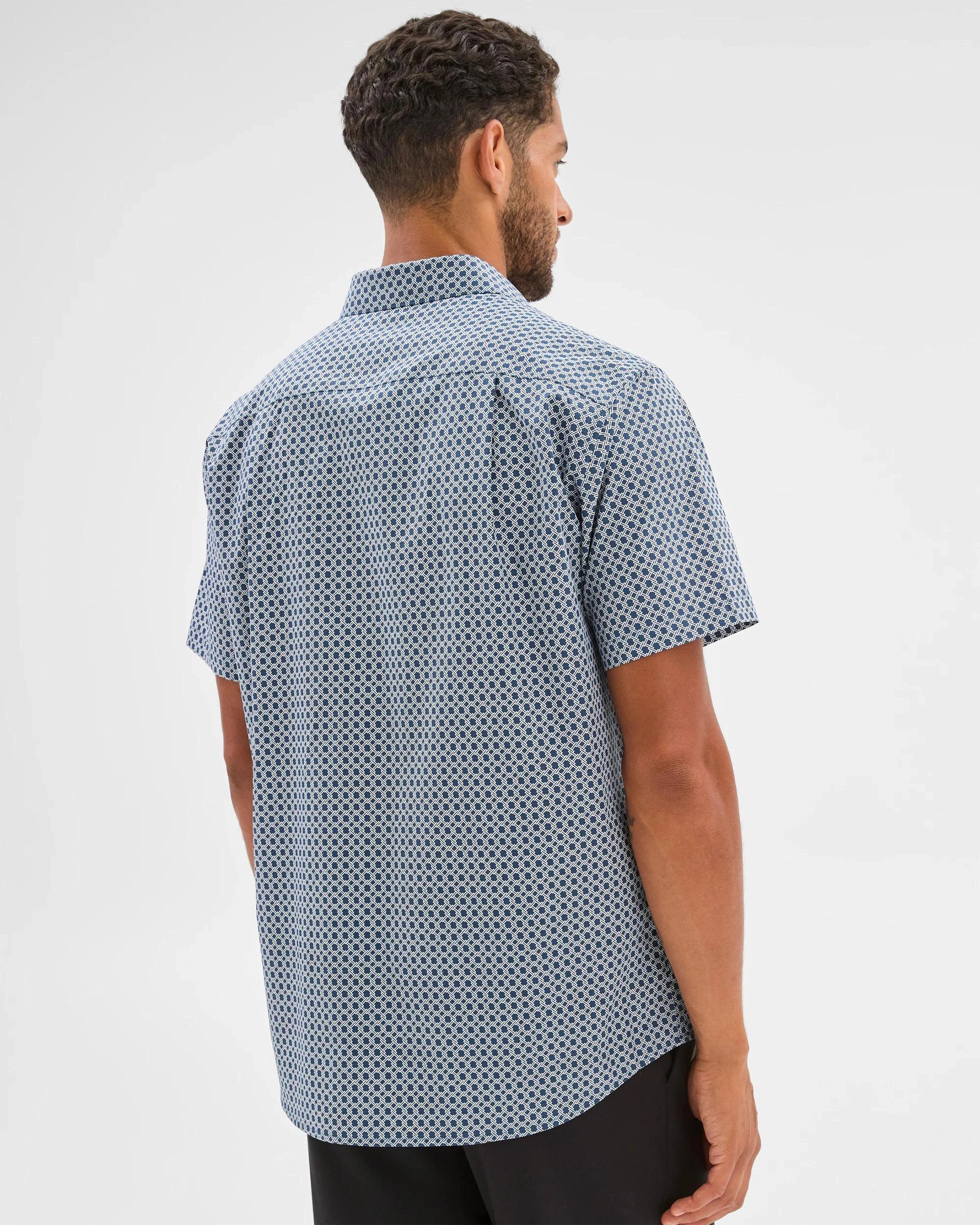 5 Preview Australian Cotton Short Sleeve Shirt NAVY GEO, 5 of 6