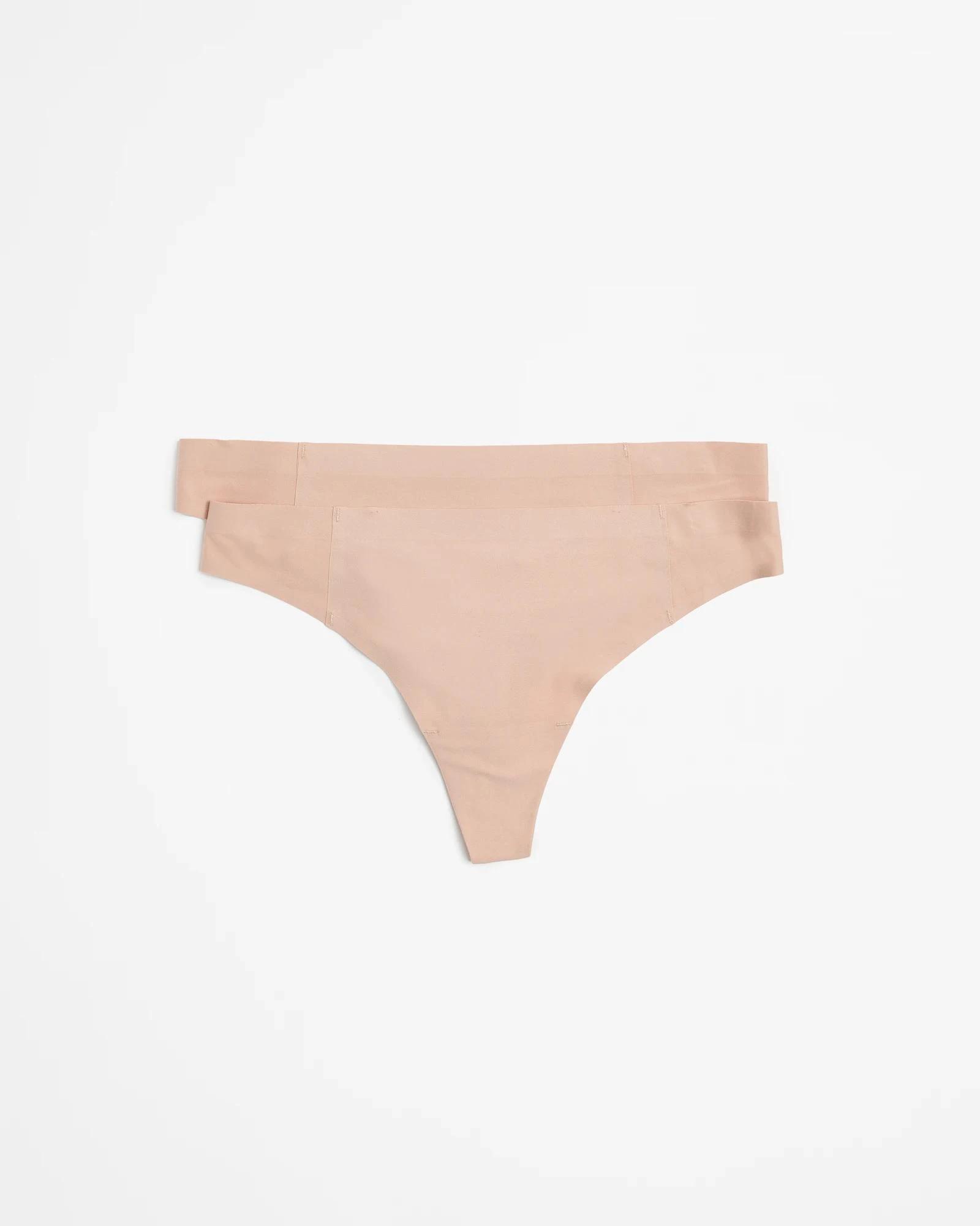 1 Target 2 Pack Brushed No Show Bonded G-String Briefs NUDE, 1 of 3