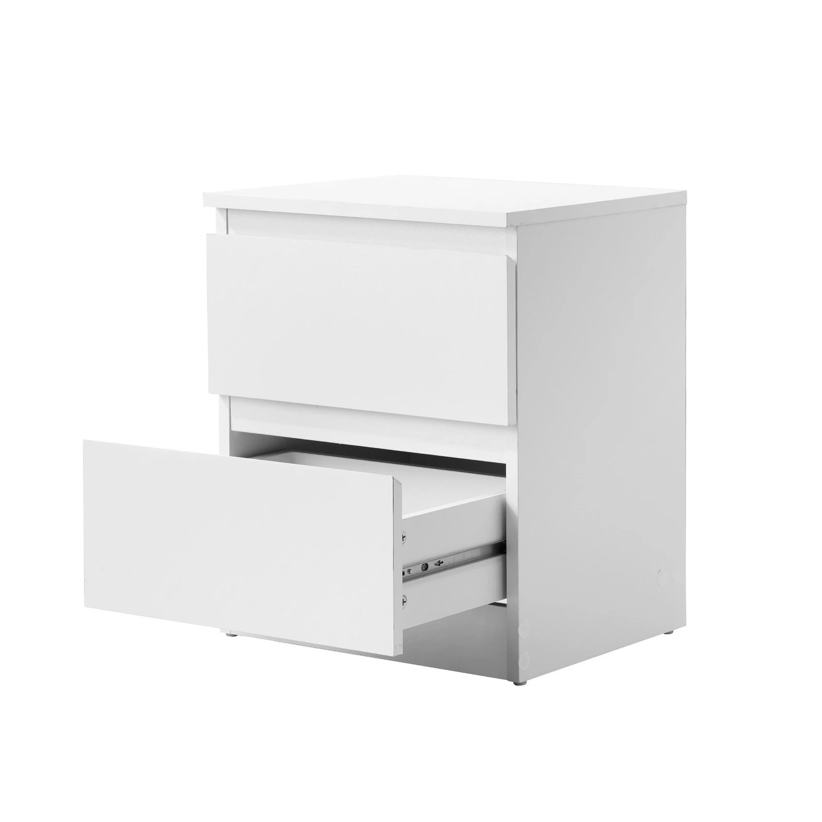 6 Oikiture Bedside Table Nightstand 2 Drawers Side End Table Storage Cabinet
 - White, 6 of 7