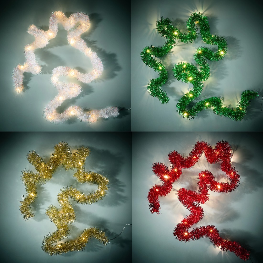 1 Battery operated 20 LED Tinsel String Lights - Assorted, 1 of 10