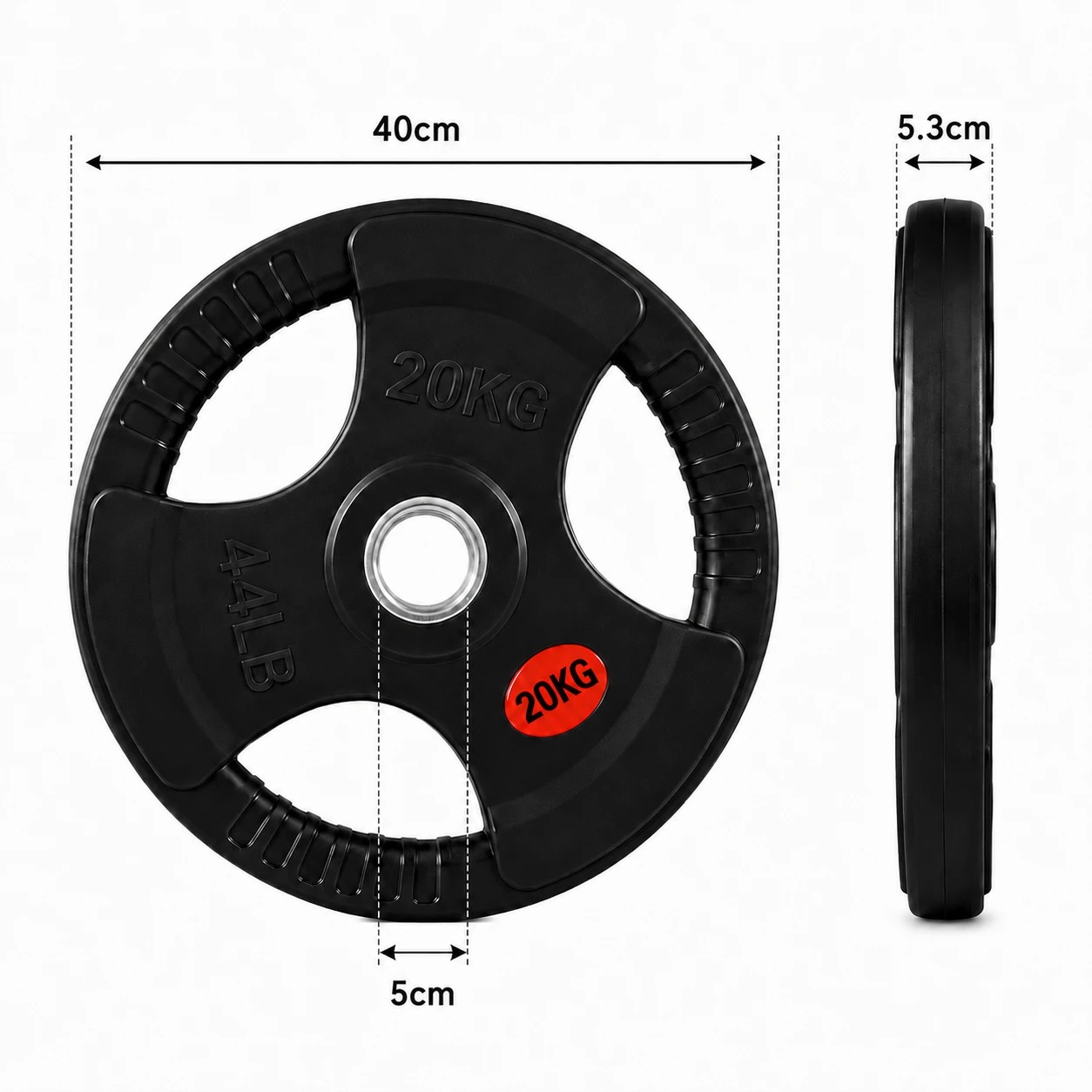 4 Fitness Master 20kg Rubber Olympic Weight Plate Single Gym Barbell Plate, 4 of 10