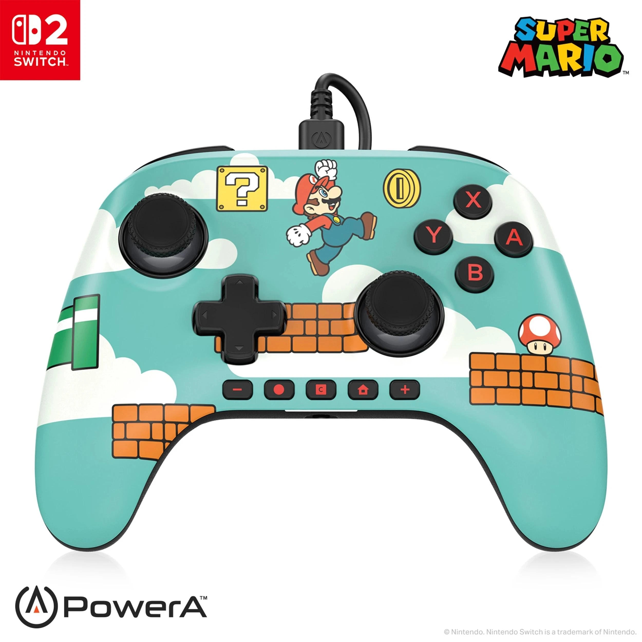 1 Mario Time Wired Controller for Nintendo Switch 2 - Green, 1 of 9