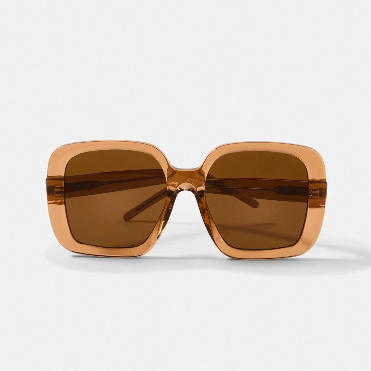 1 Womens Oversize Square Sunglasses TRANSLUCENT BROWN, 1 of 6