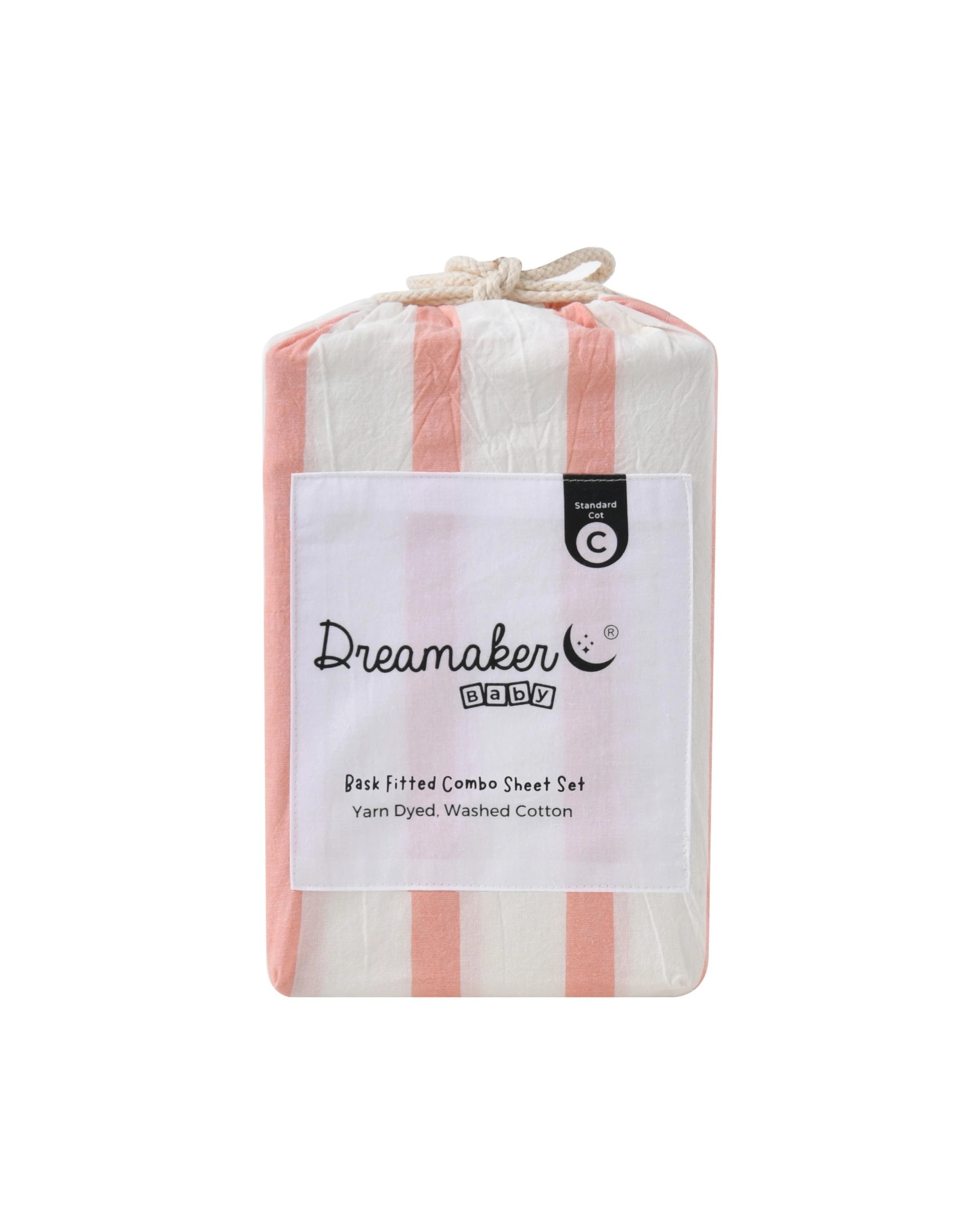 7 Dreamaker Baby Bask Washed Cotton Yarn Dyed Stripe Combo Set - COT Size - Coral, 7 of 7