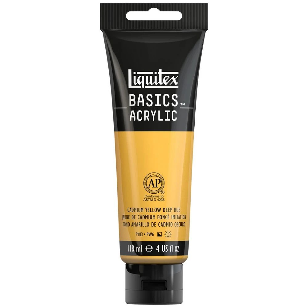 1 Liquitex Basics 118mL Paint Cadmium Yellow Deep Hue, 1 of 5