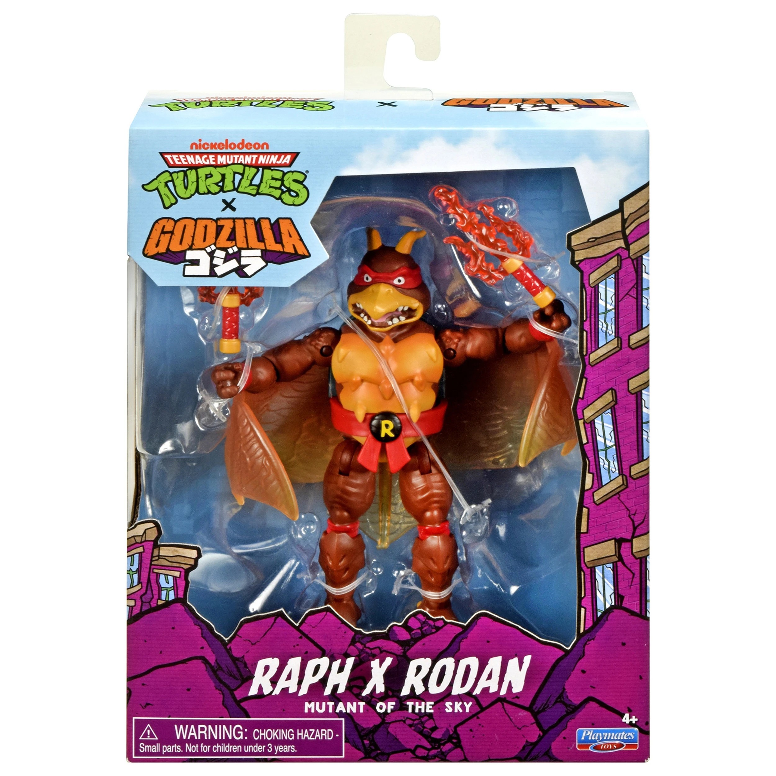 3 TMNT Teenage Mutant Ninja Turtles X Godzilla Figures - Raph X Rodan - Multi, 3 of 6