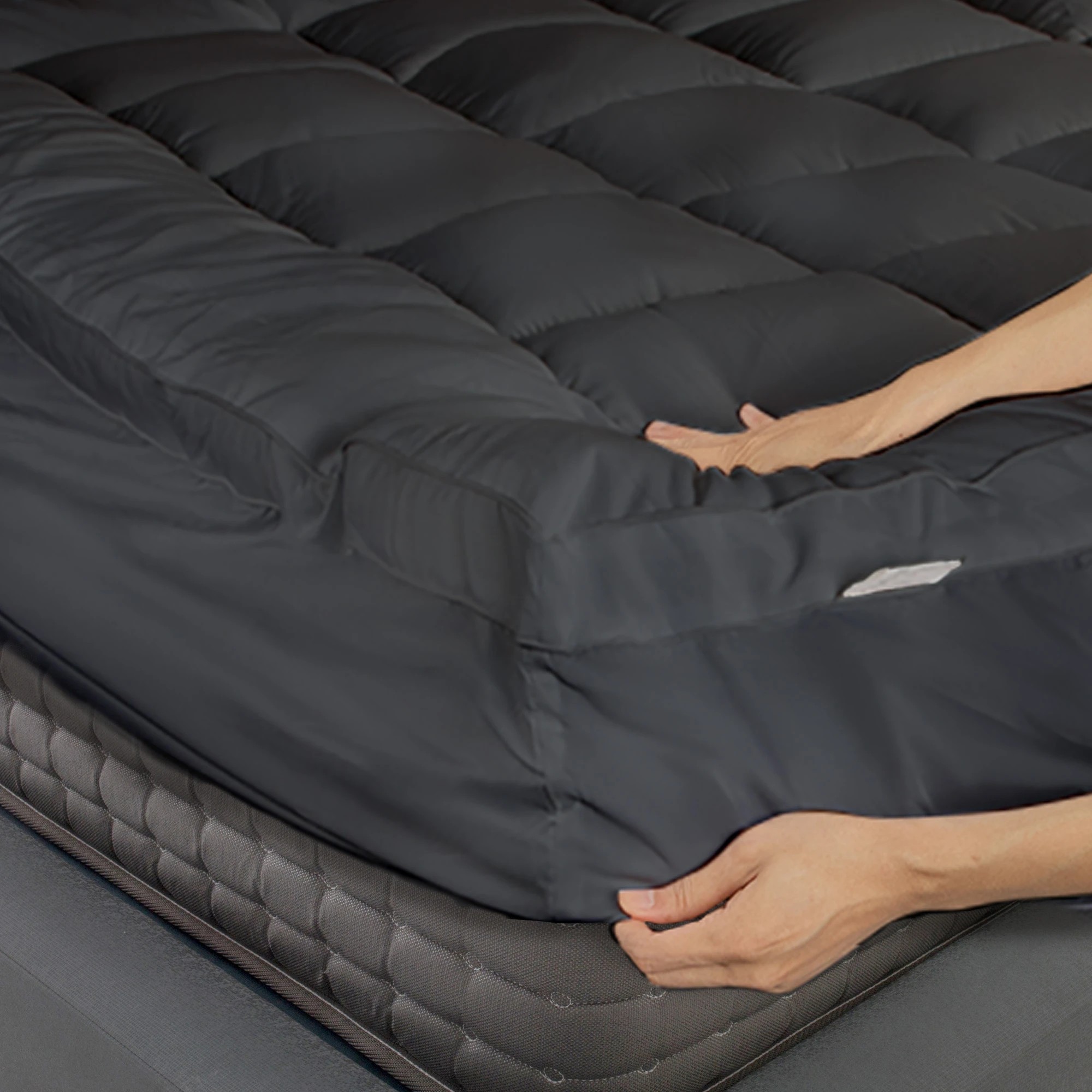 7 Bedra Bedding Pillowtop Mattress Topper King Bamboo Charcoal Protector - Charcoal, 7 of 9