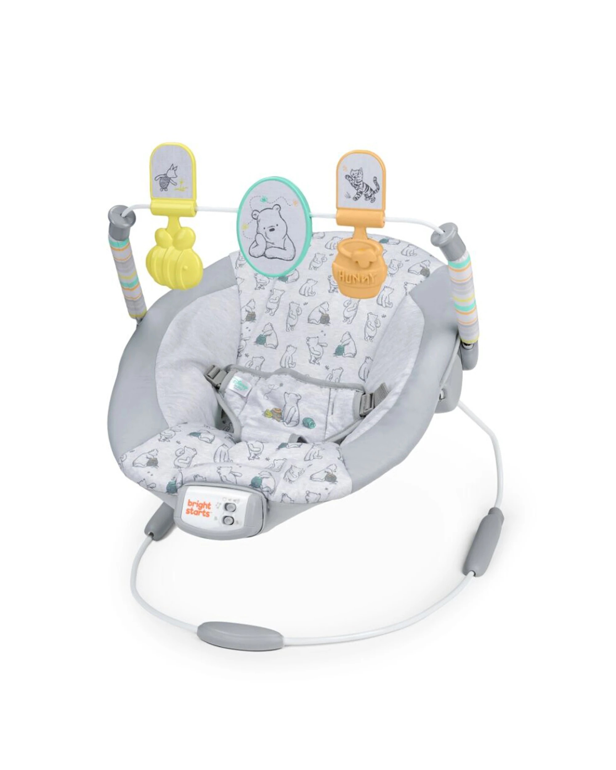 1 Bright Starts Disney Winnie The Pooh Pals Vibrating Bouncer 0-6 Months - Grey, 1 of 4