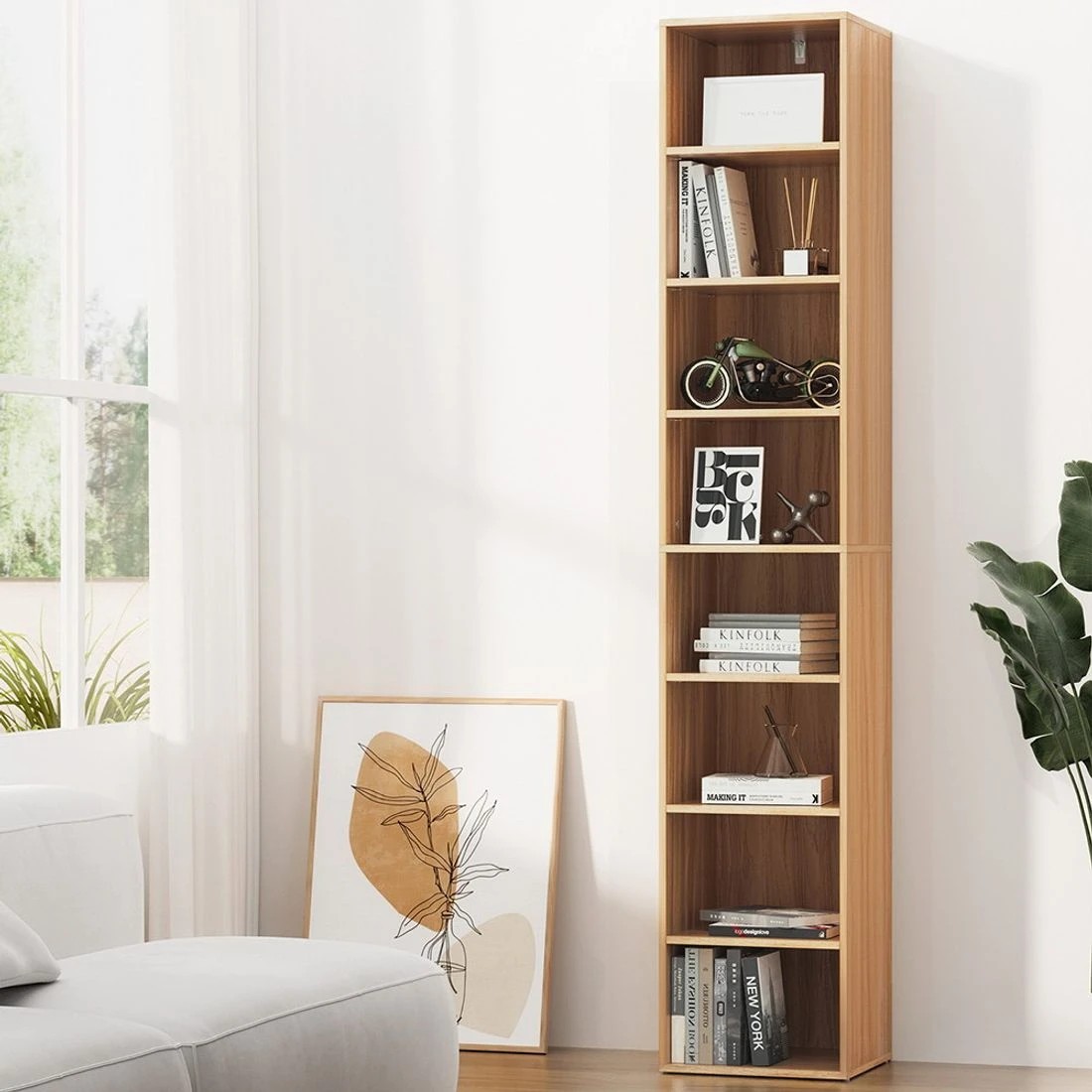 3 Artiss Bookshelf 8 Tiers MILO - Natural, 3 of 6