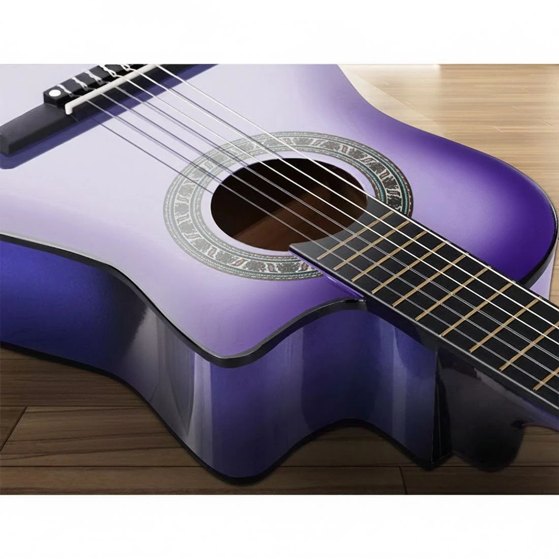 4 Alpha 34 Inch Classical Guitar Wooden Body Nylon String Beginner Kids Gift - Purple, 4 of 6