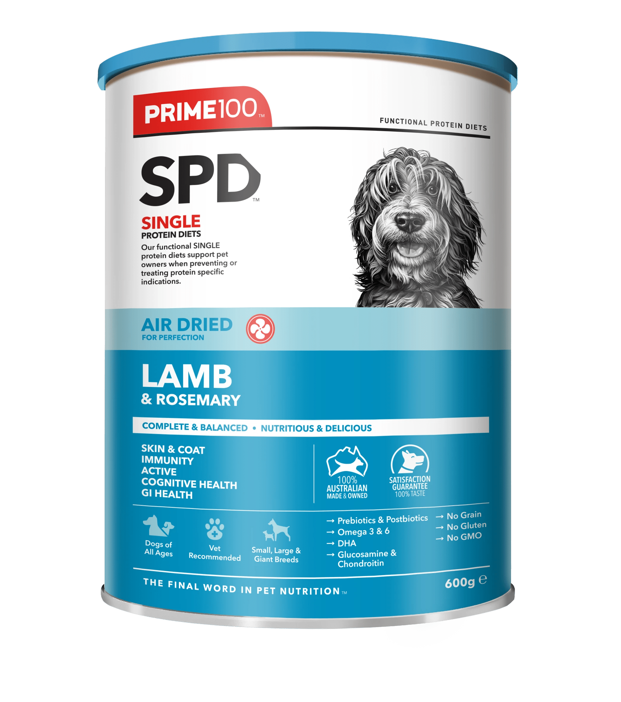 1 Prime100 Spd Air Dried Lamb & Rosemary Dry Dog Food - 600g, 1 of 2