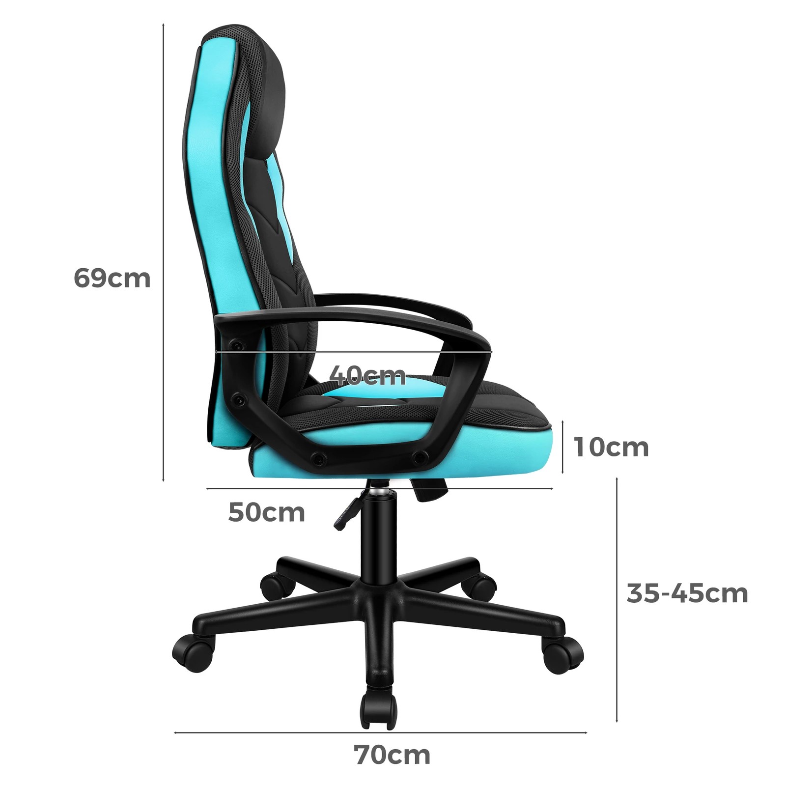 4 Alfordson Gaming Chair Racing Office Executive Computer Seat Work - Cyan, 4 of 9