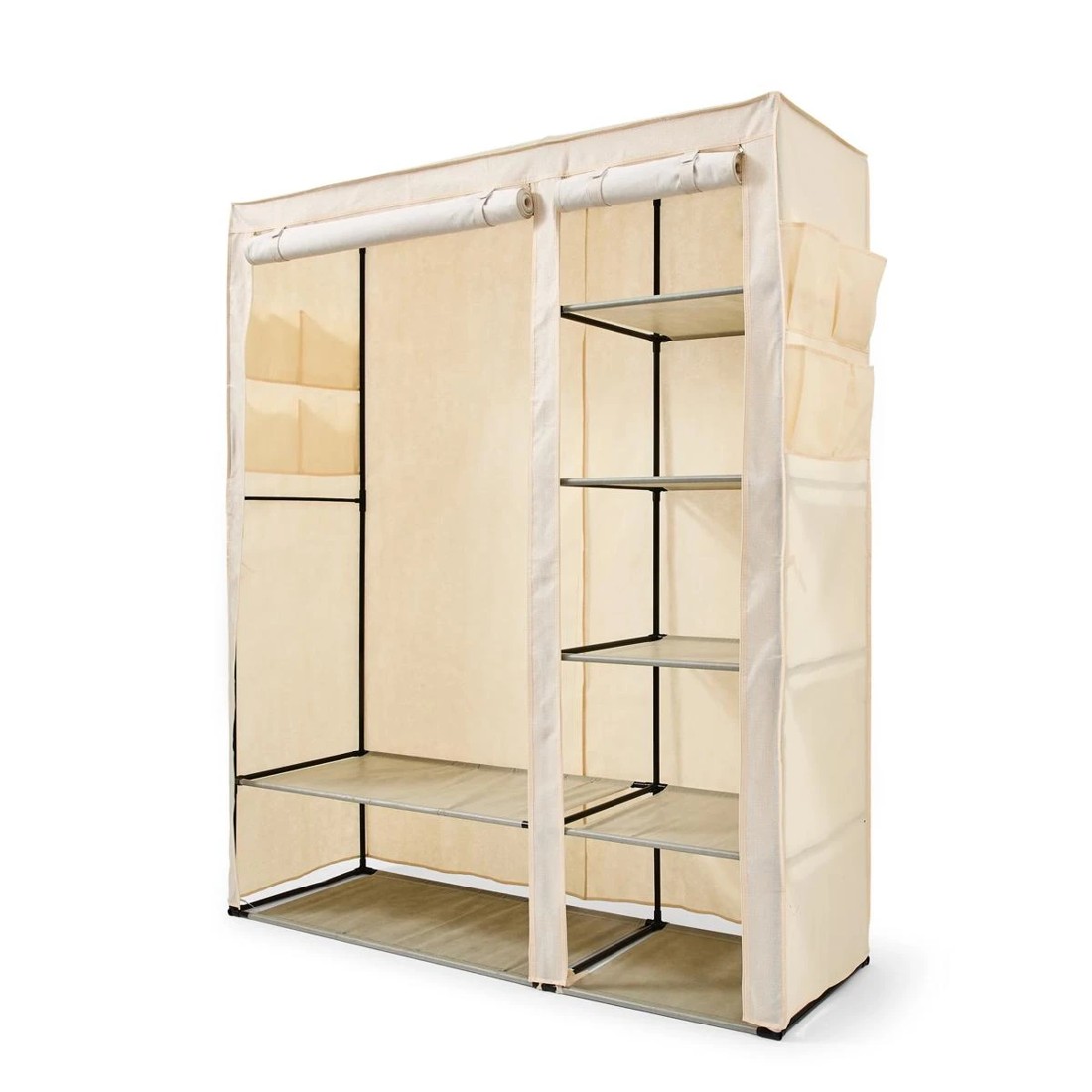 2 Linen Look Large Covered Wardrobe, 2 of 7