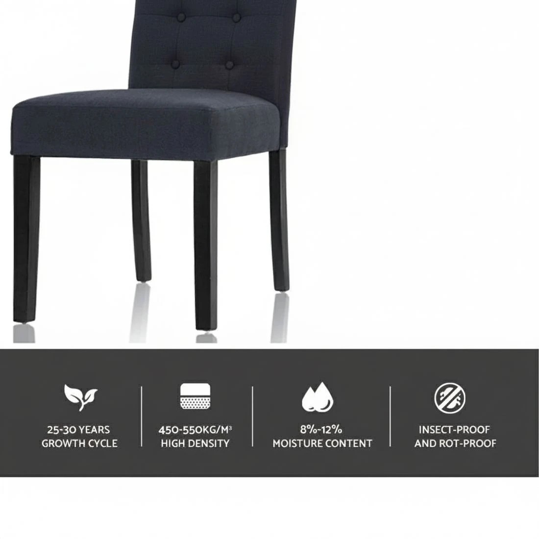 5 Artiss Dining Chairs Set of 2 Linen Parsons Chair Dark - Grey, 5 of 6