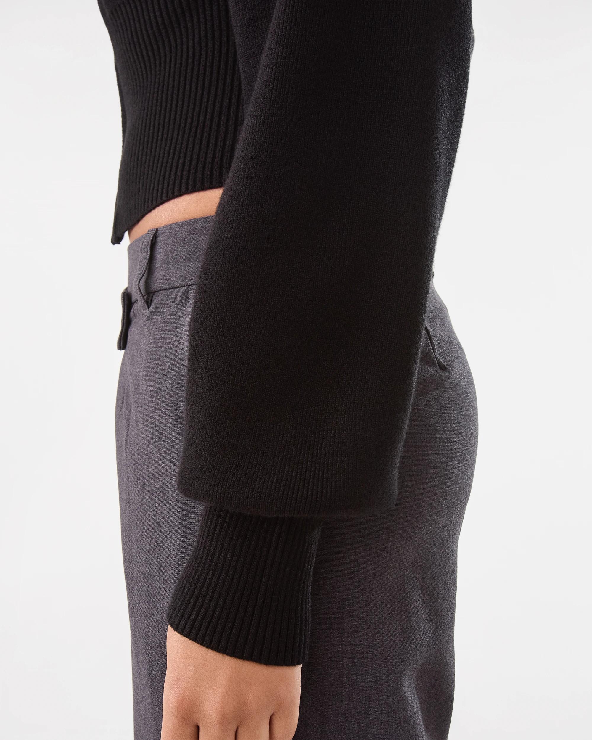 8 Zip Front Knit Cardigan Black, 8 of 8