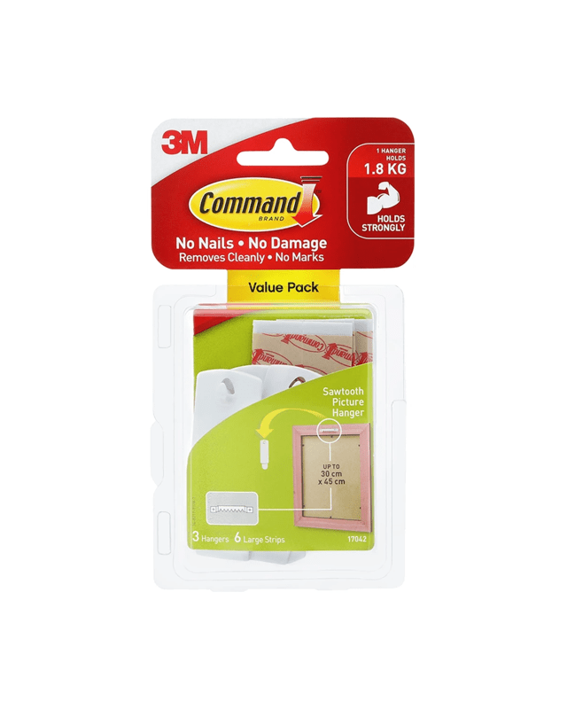 3 Pack 3M Command Picture Hanger Sawtooth - W