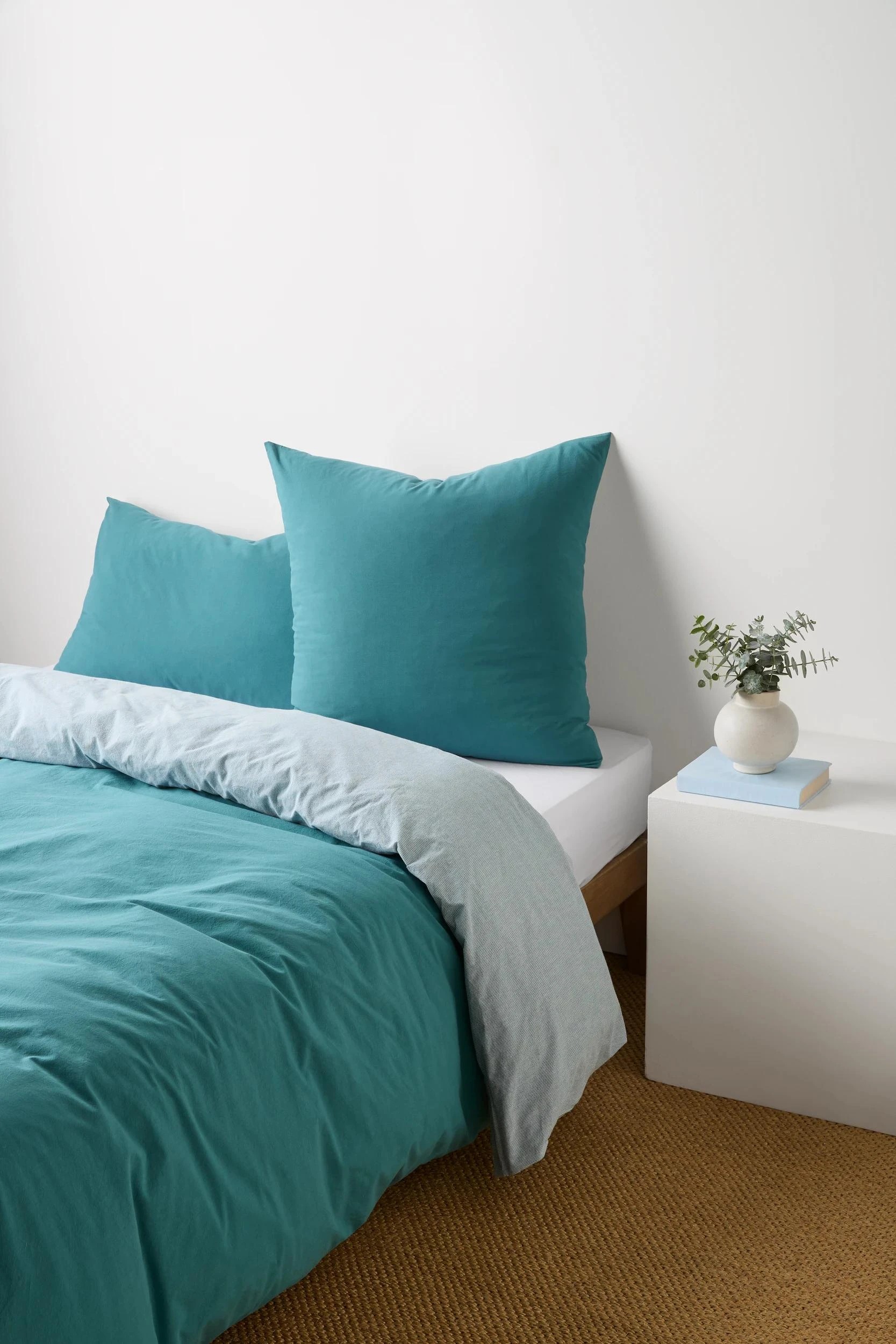 1 Arlo Cotton Stonewash European Pillowcase - Queen Bed - Green, 1 of 2