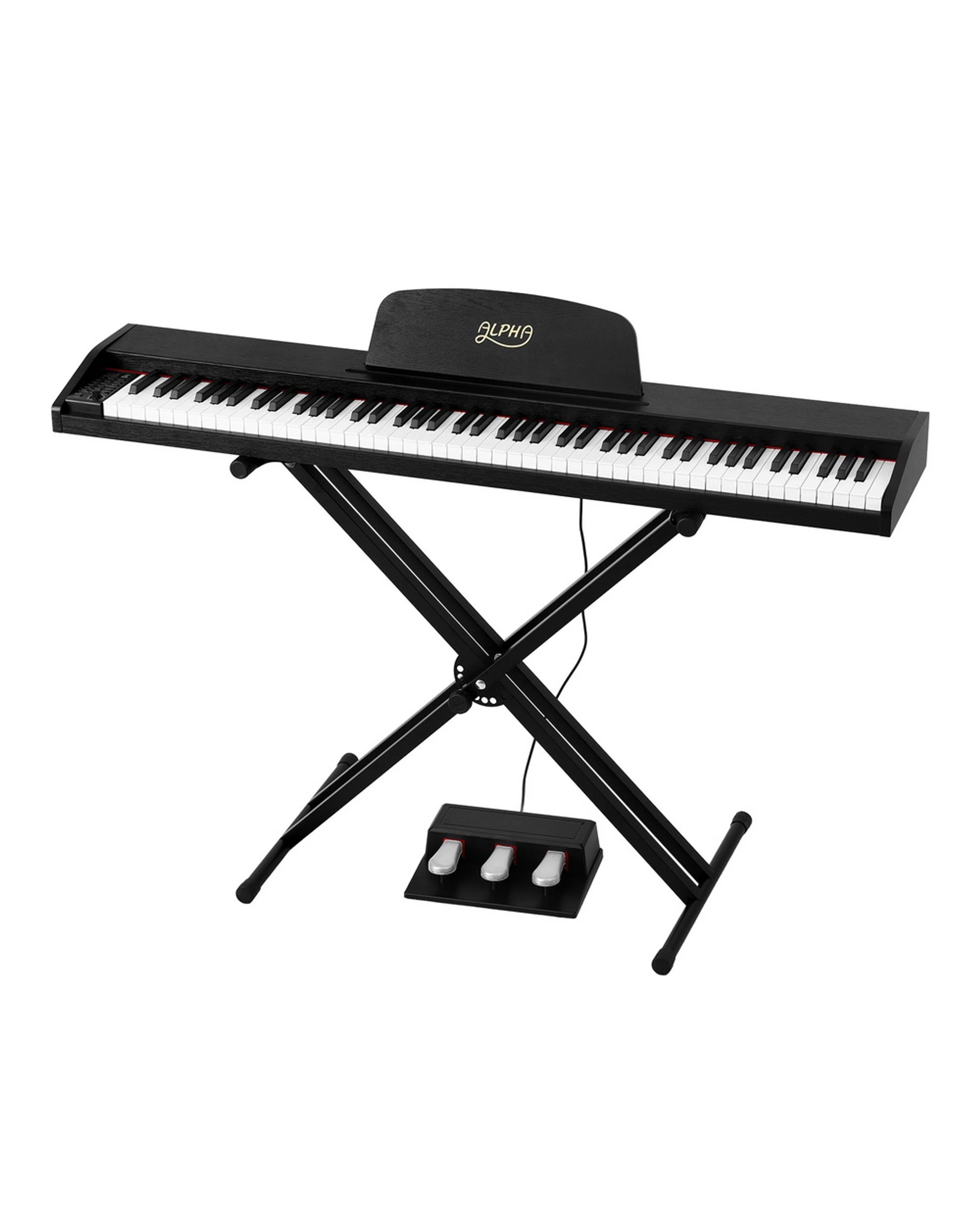 1 Alpha 88 Keys Digital Piano Keyboard Electronic w/ Stand - Black, 1 of 7