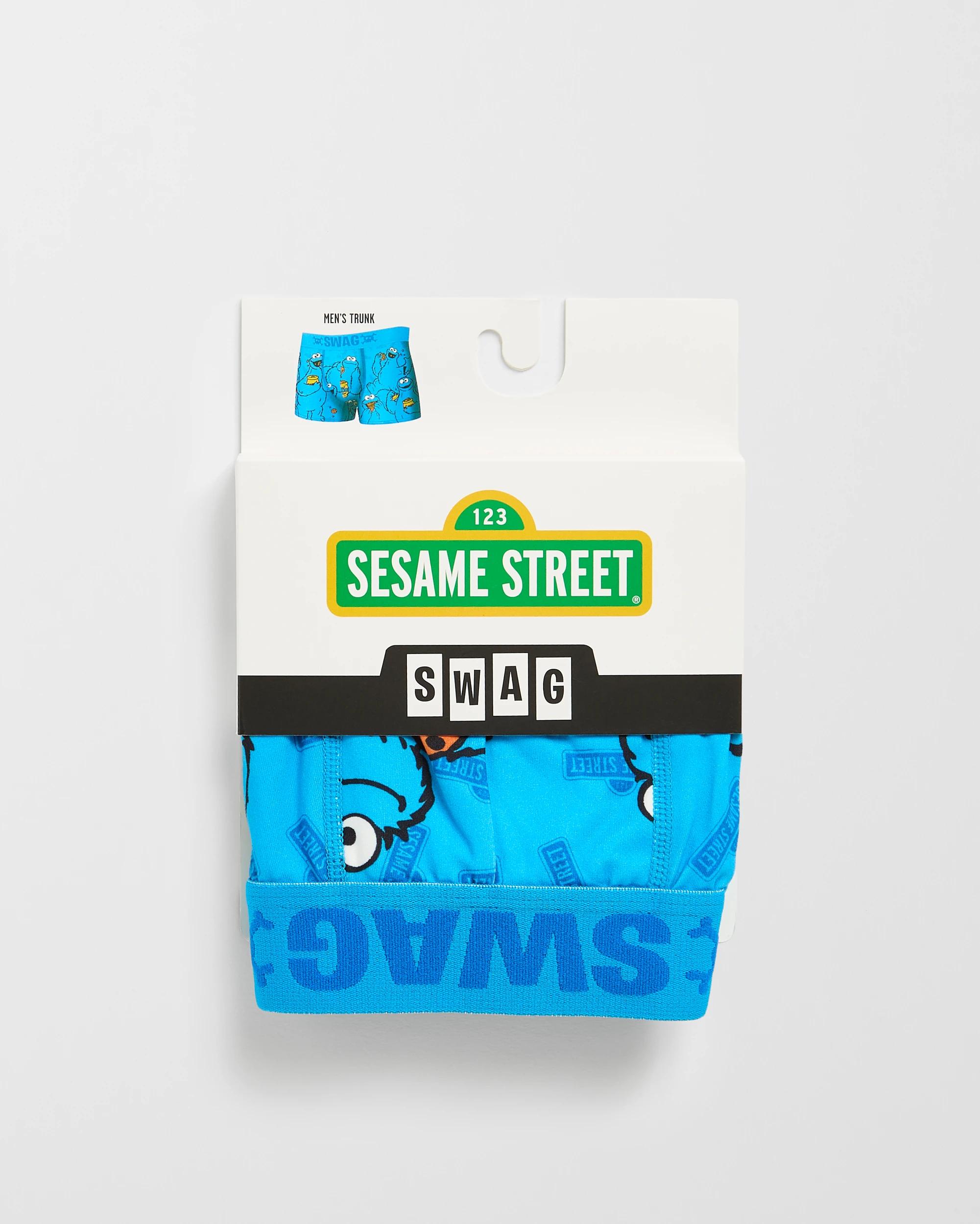 4 Swag Licensed Trunks - Cookie Monster BLUE, 4 of 4