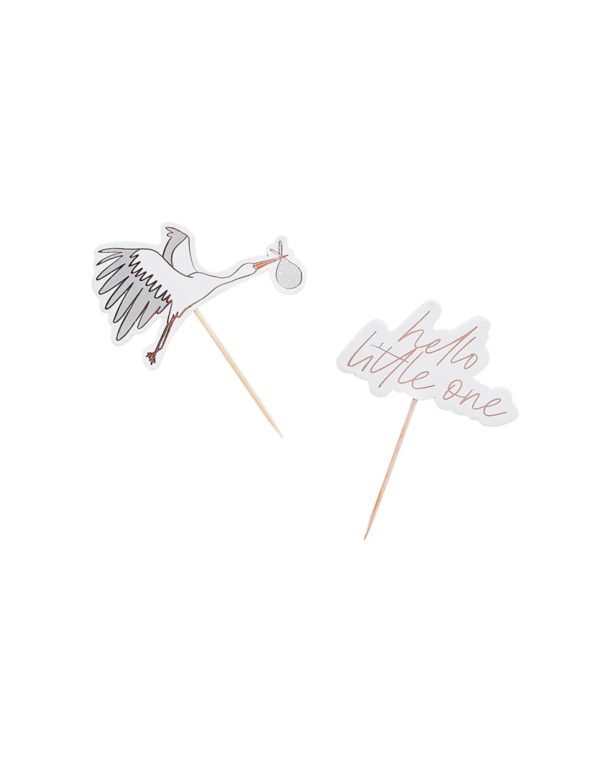1 Anagram Hello Little One Cupcake Topper Baby Shower Party Decoration - White, 1 of 2