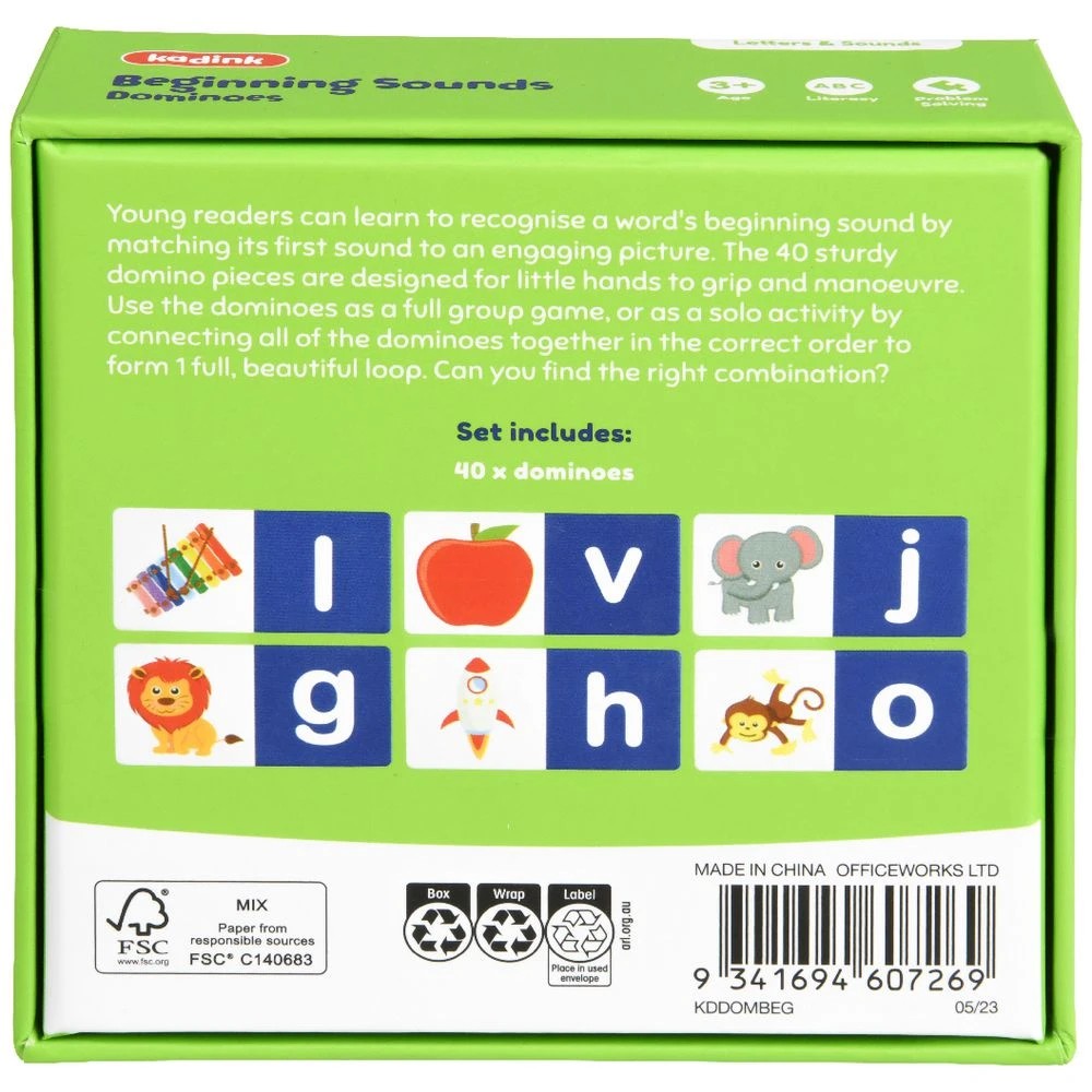 3 Kadink Dominoes Beginning Sounds 40 Pack, 3 of 5