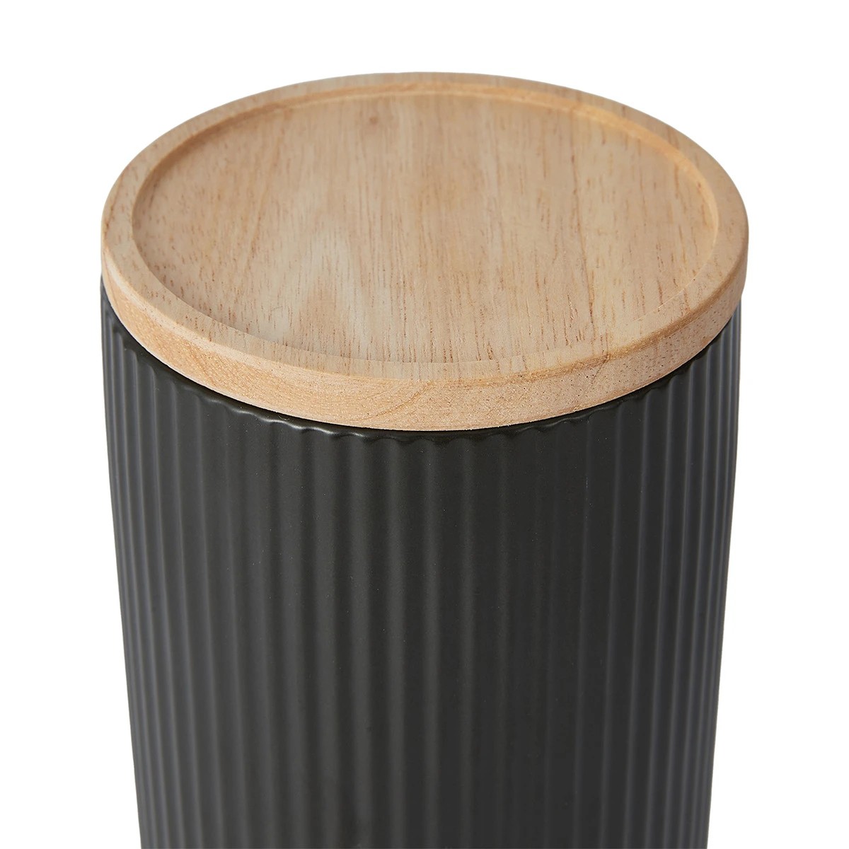 4 Large Black Ribbed Canister, 4 of 8