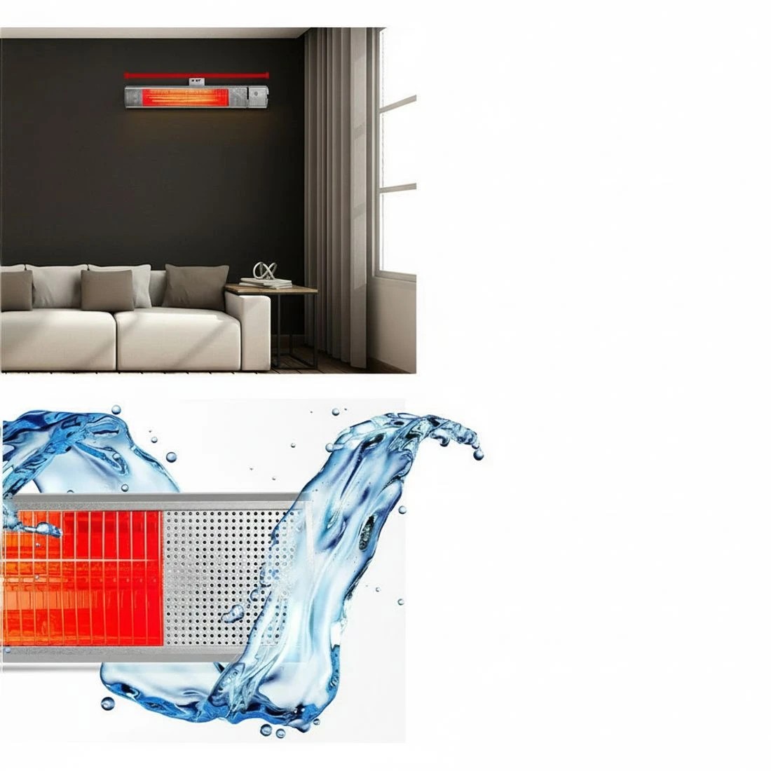 6 Devanti Electric Strip Heater Infra Radiant Heaters - Silver, 6 of 6