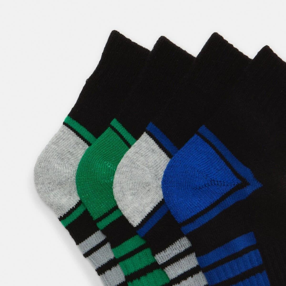 2 4 Pack Active Kids Quarter Crew Socks BLUE, GREEN, 2 of 3