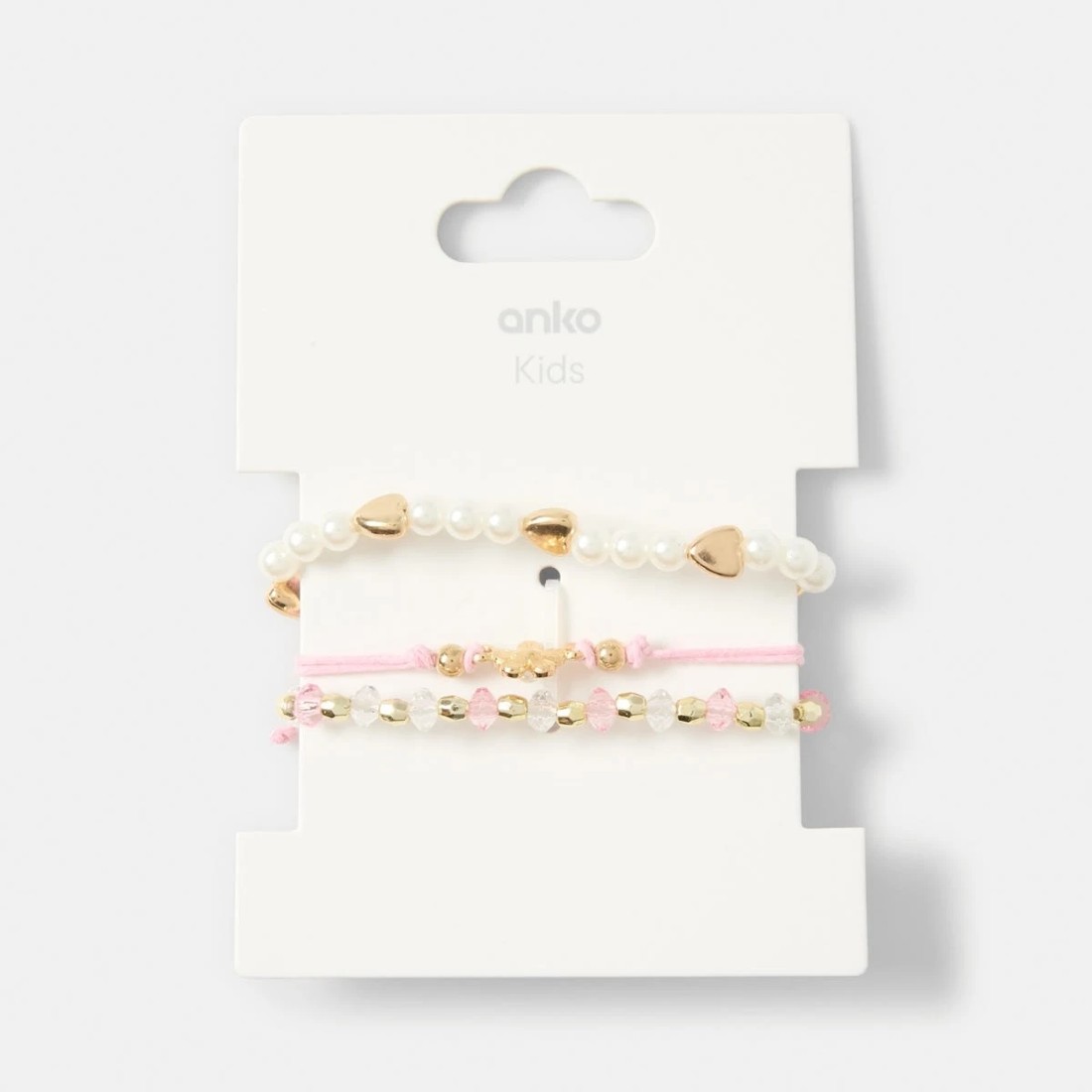 5 3 Pack Faux Pearl Bracelets - White, Pink and Gold Tone, 5 of 5