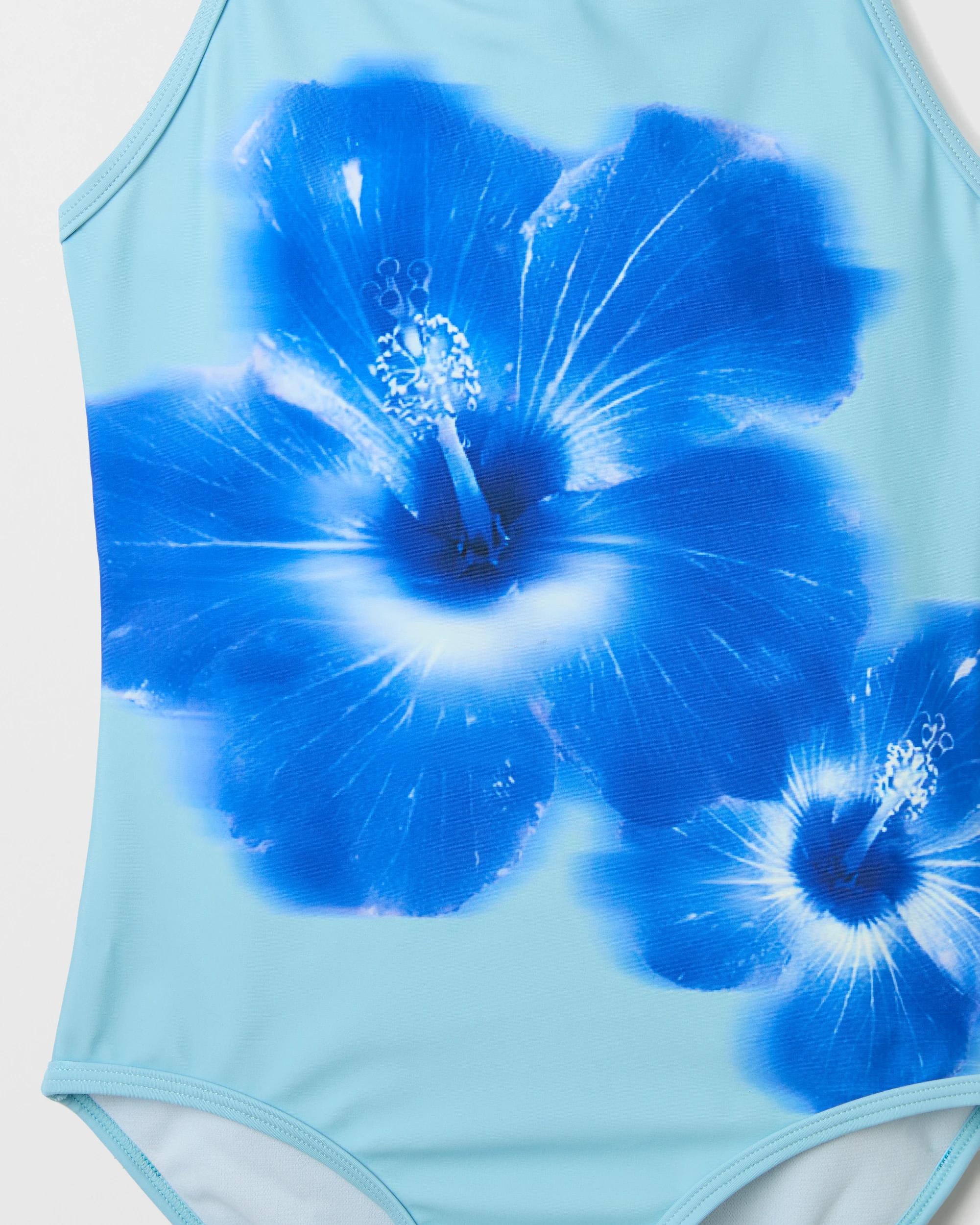 2 Target Kids Sleeveless One Piece Swimsuit BLUE HIBISCUS, 2 of 2