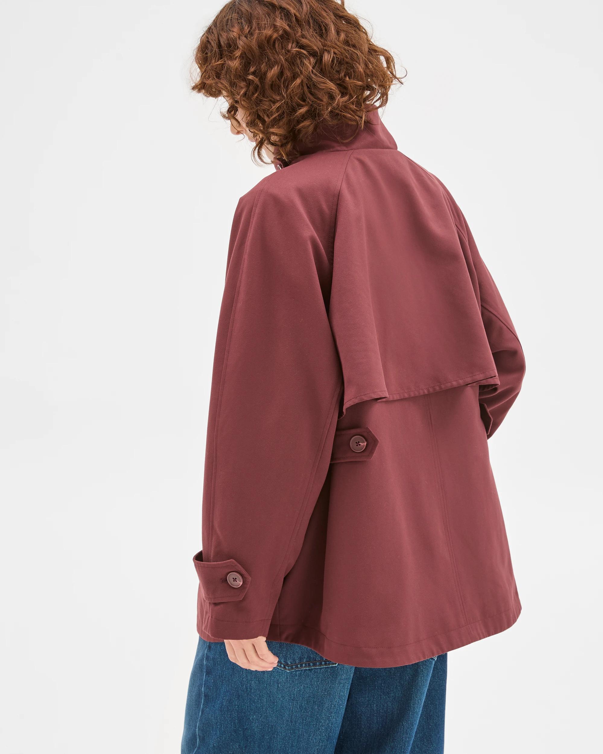 8 Target Woman Longline Funnel Neck Coat BURGUNDY, 8 of 8