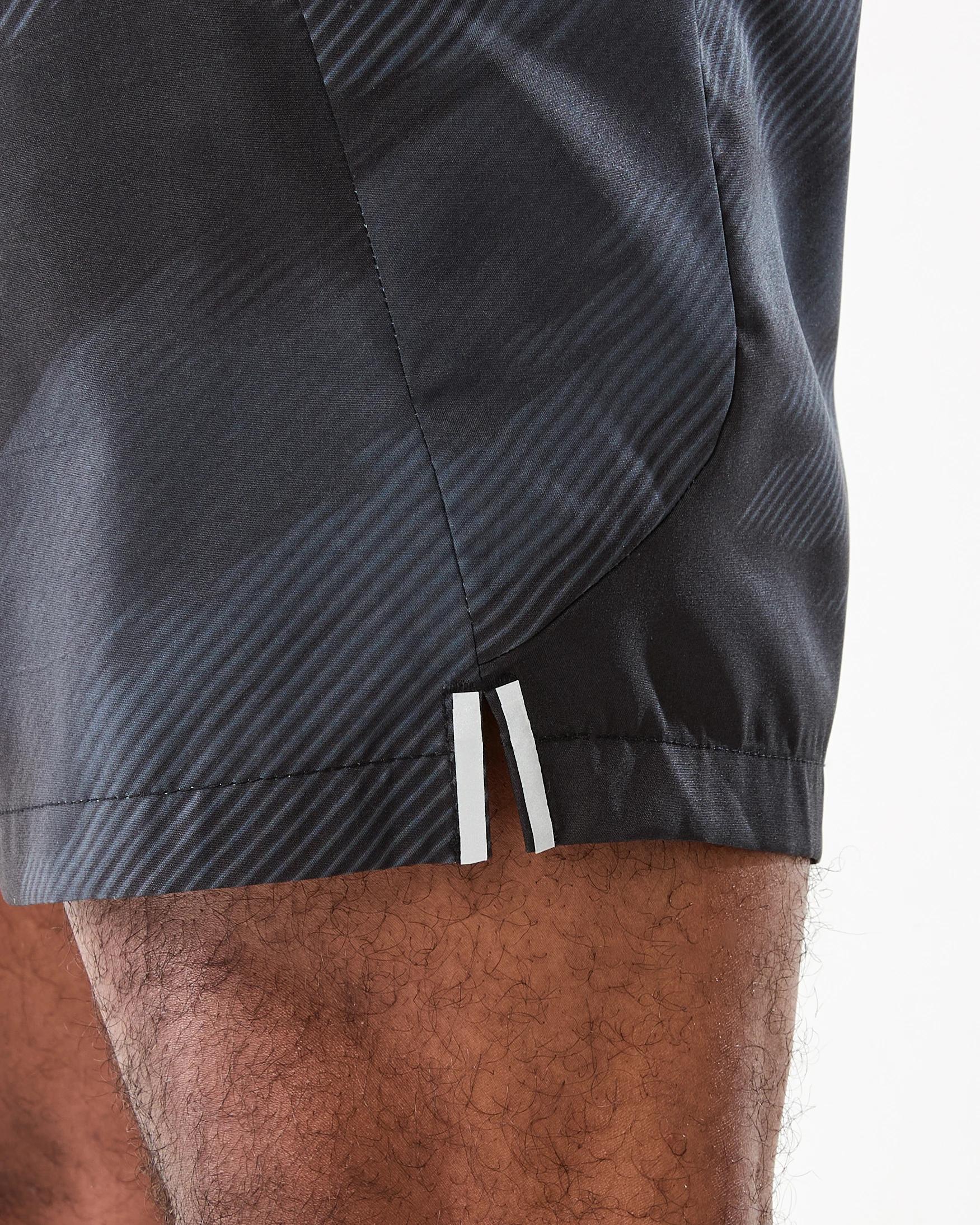 6 Active Mens Movement Print Shorts Blaze Blk, 6 of 7