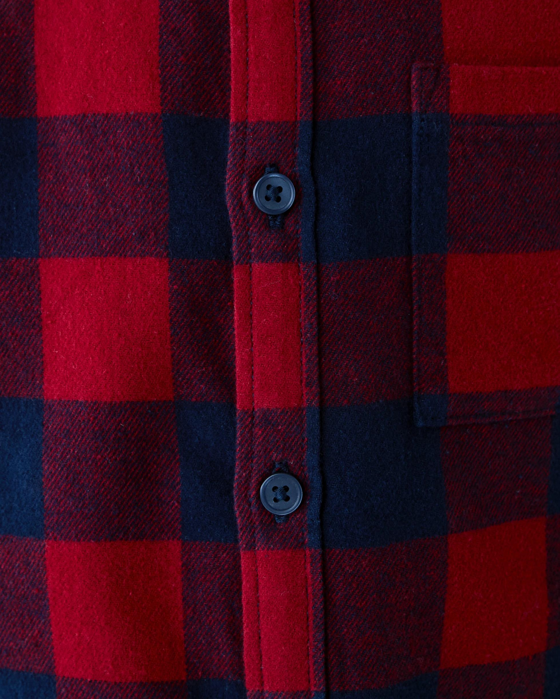 5 Yarn Dye Flannel Shirt Red Check, 5 of 9