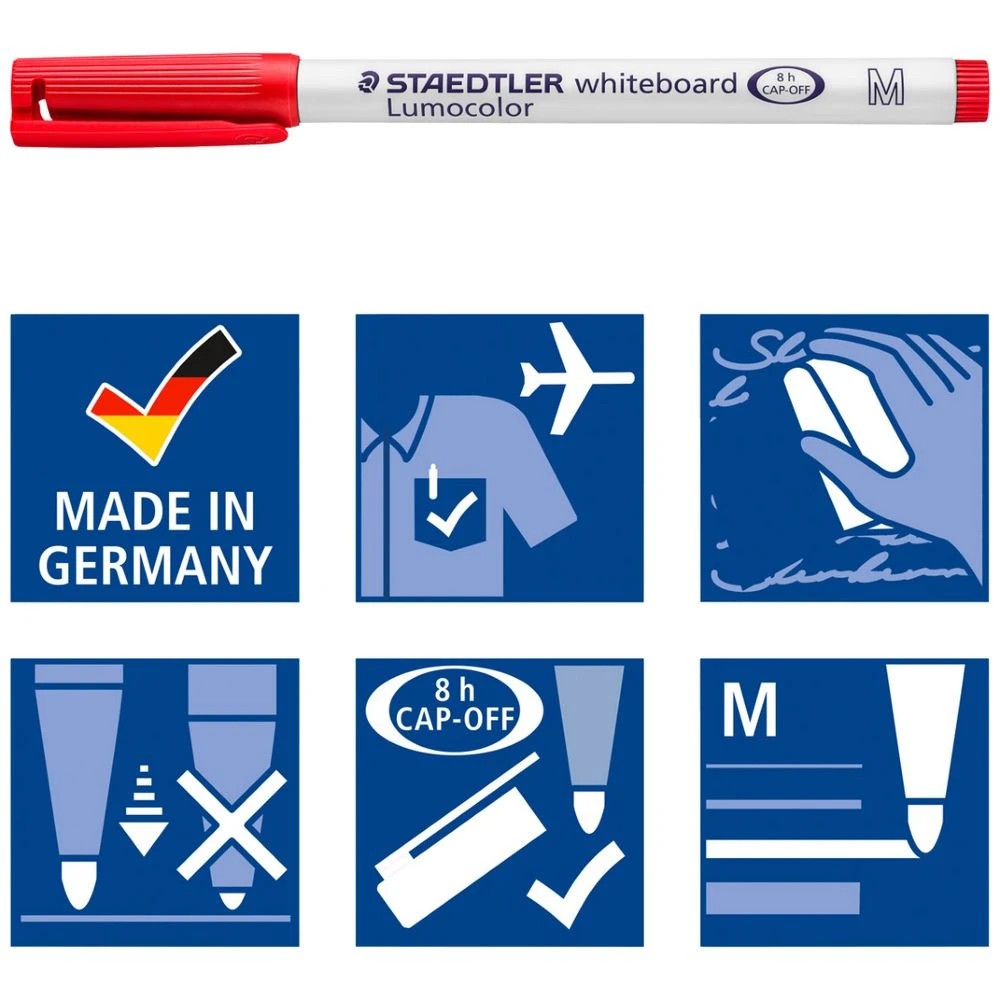 4 Staedtler Noris Lumocolor Whiteboard Marker Black 10 Pack, 4 of 6
